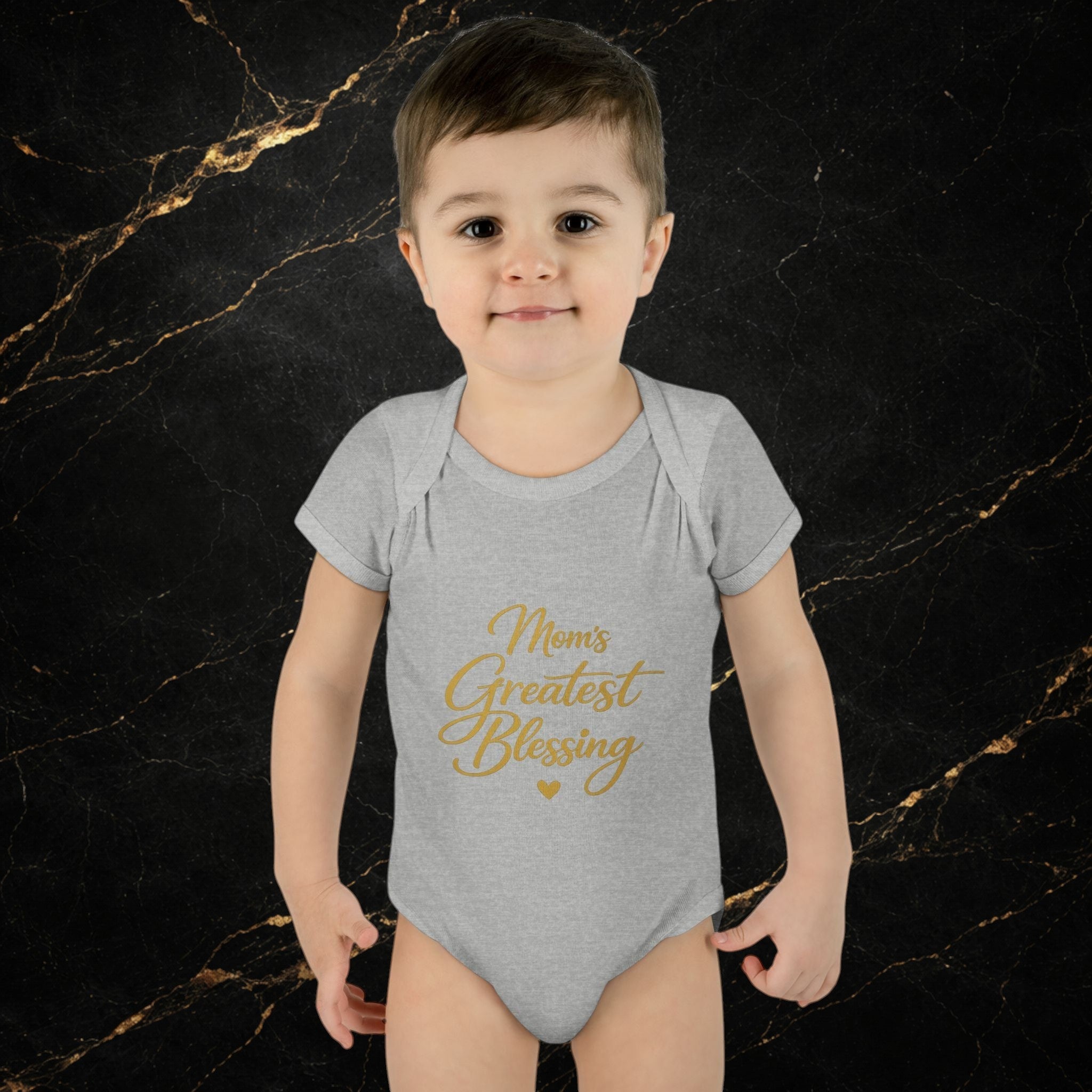 Mom's Greatest Blessing Infant Bodysuit — "Mom" Cross Newborn Onesie