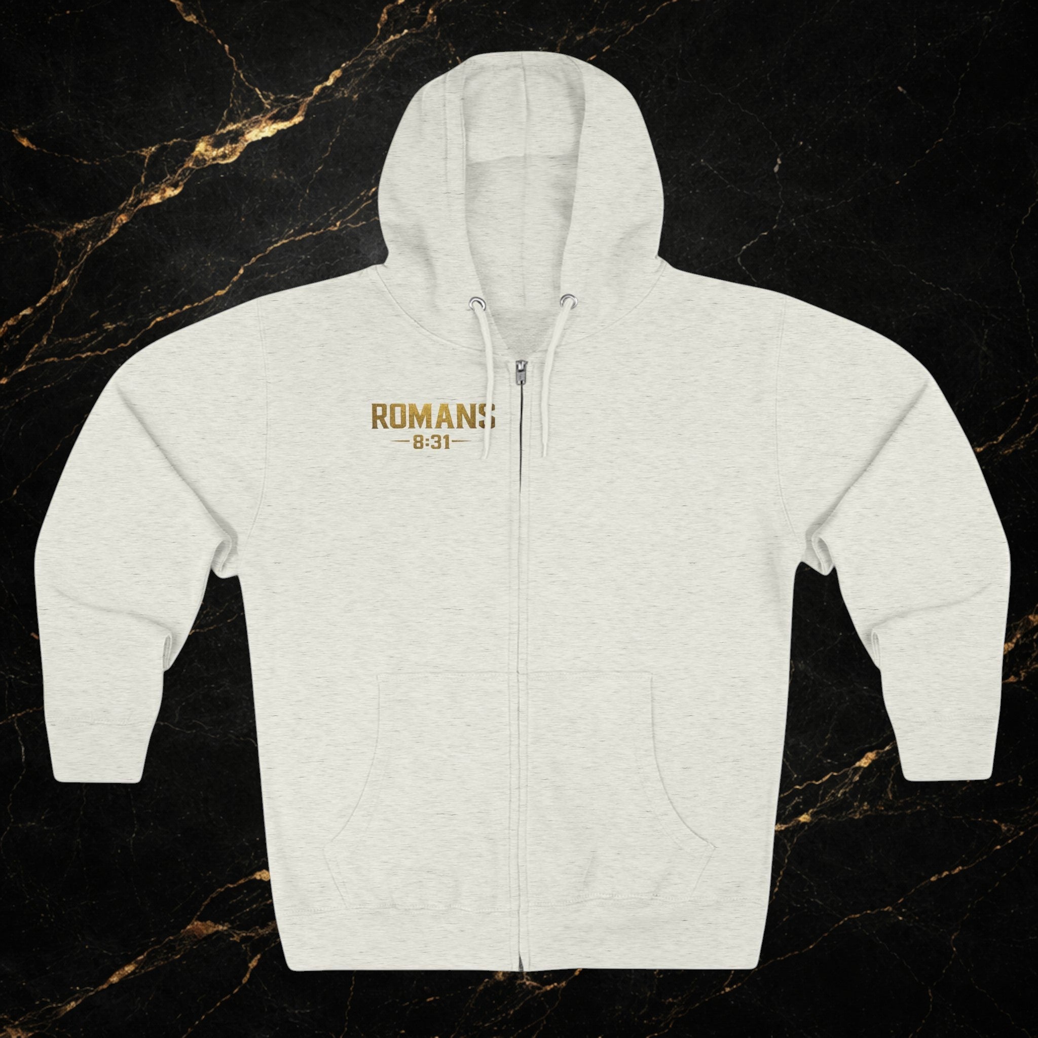 Romans 8:31 Cross Zip Hoodie — If God Is For Us Inspirational Christian Hoodie