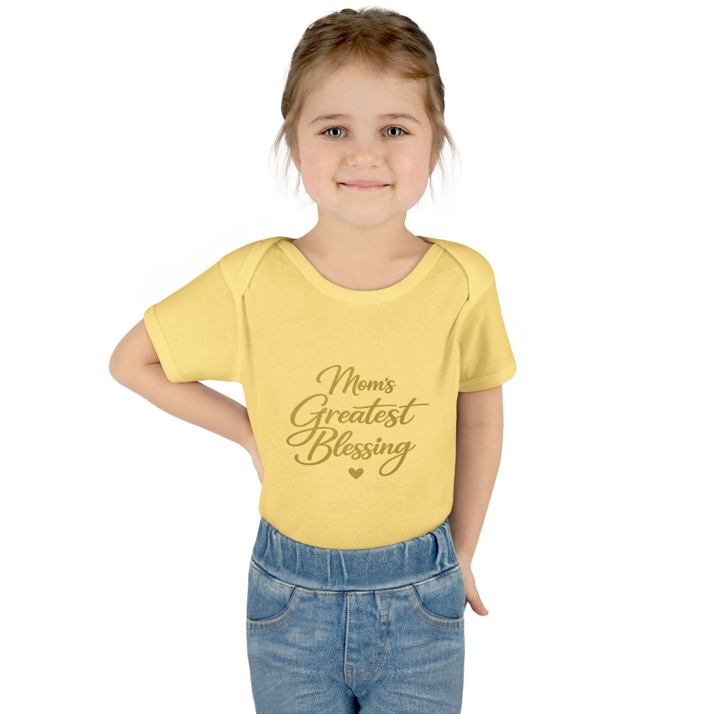 Mom's Greatest Blessing Infant Bodysuit — "Mom" Cross Newborn Onesie