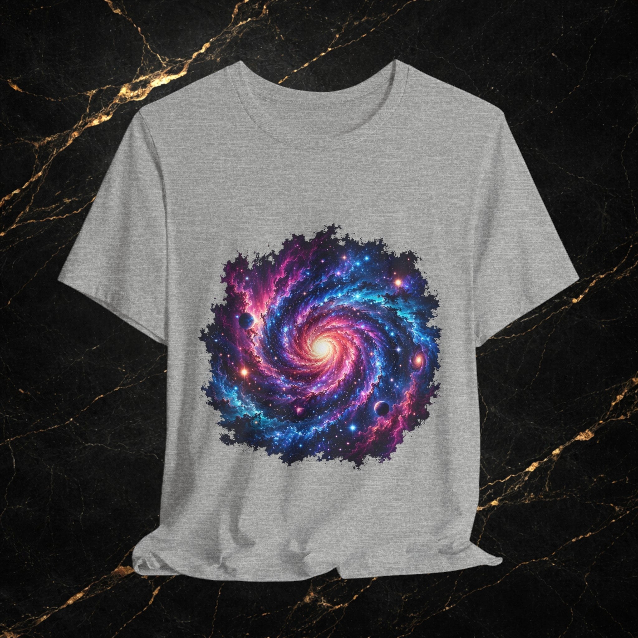 Galaxy Spiral T-Shirt — Colorful Cosmic Swirl Tee