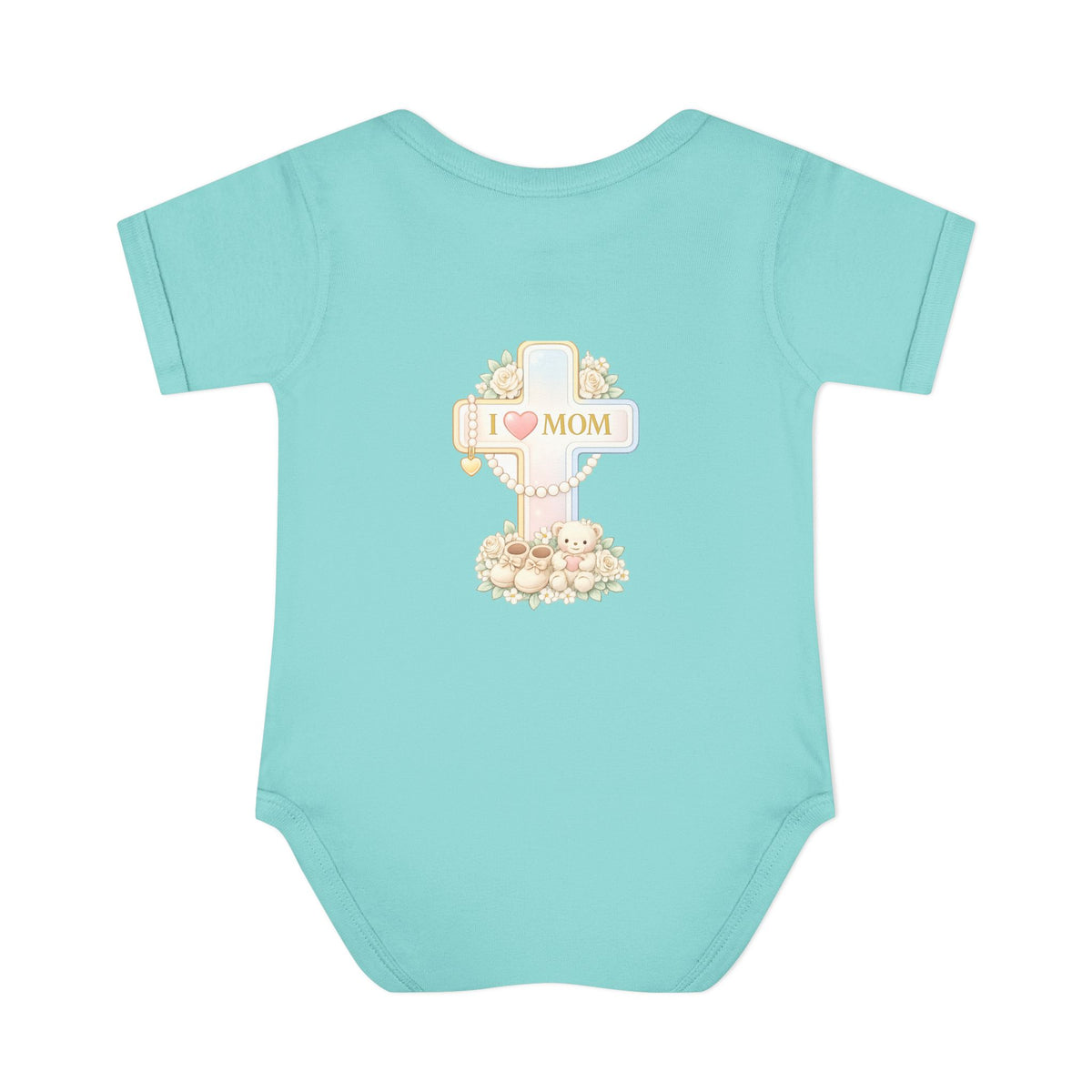 Mom's Greatest Blessing Infant Bodysuit — "Mom" Cross Newborn Onesie
