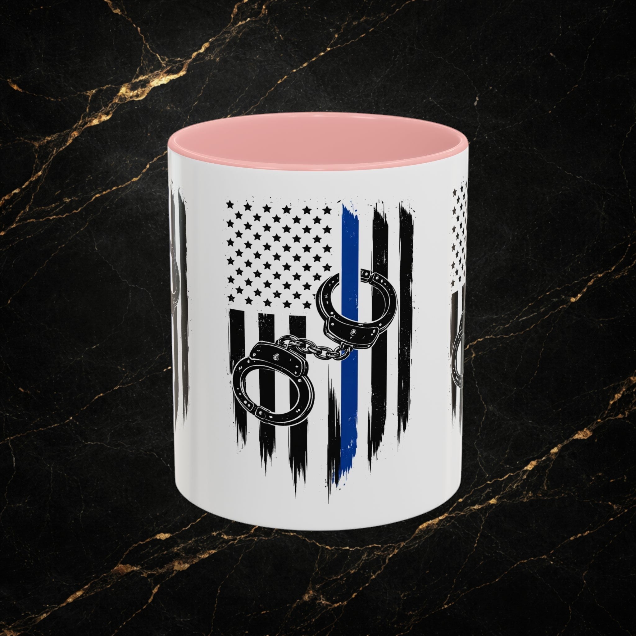 Police 911 Accent Coffee Mug — Patrol Car with Lights Coffee Cup (11/15oz)