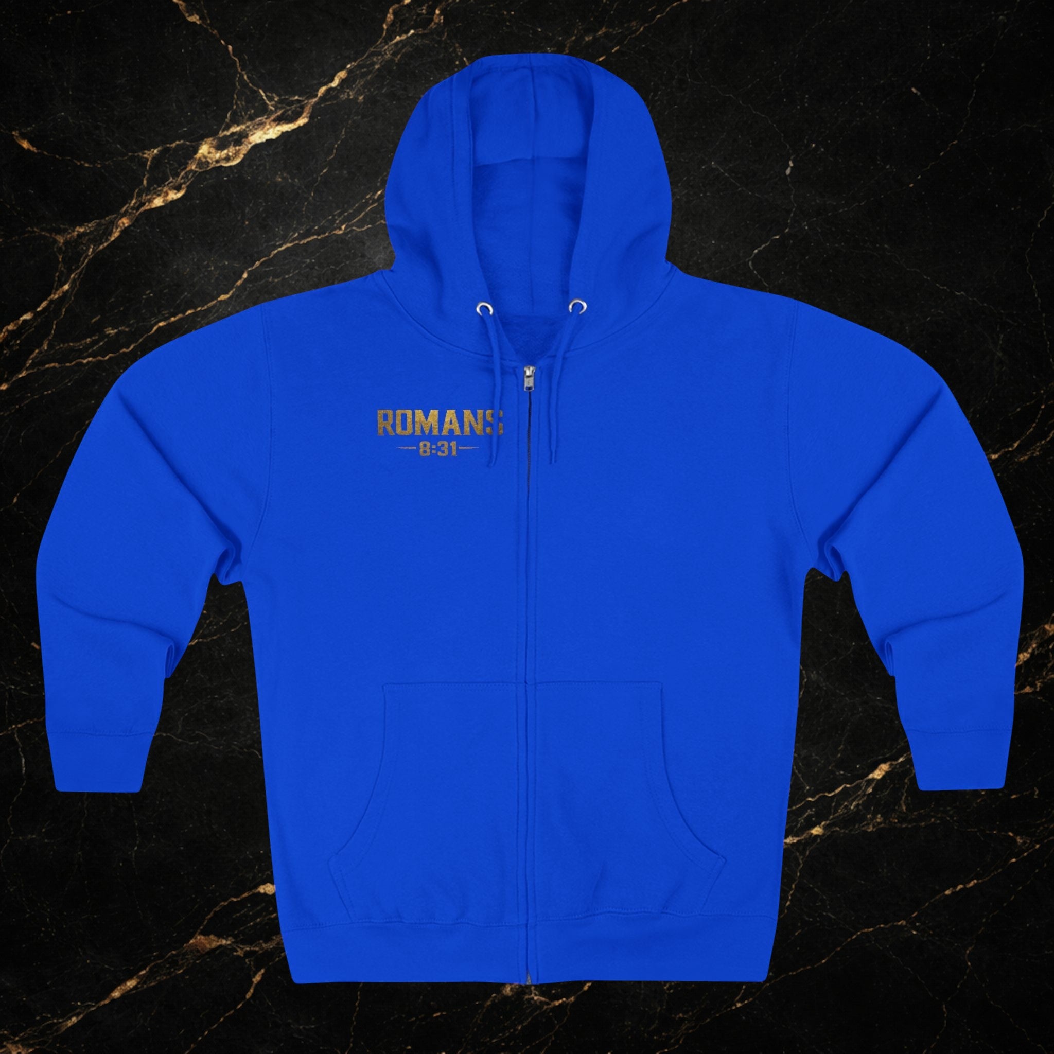 Romans 8:31 Cross Zip Hoodie — If God Is For Us Inspirational Christian Hoodie