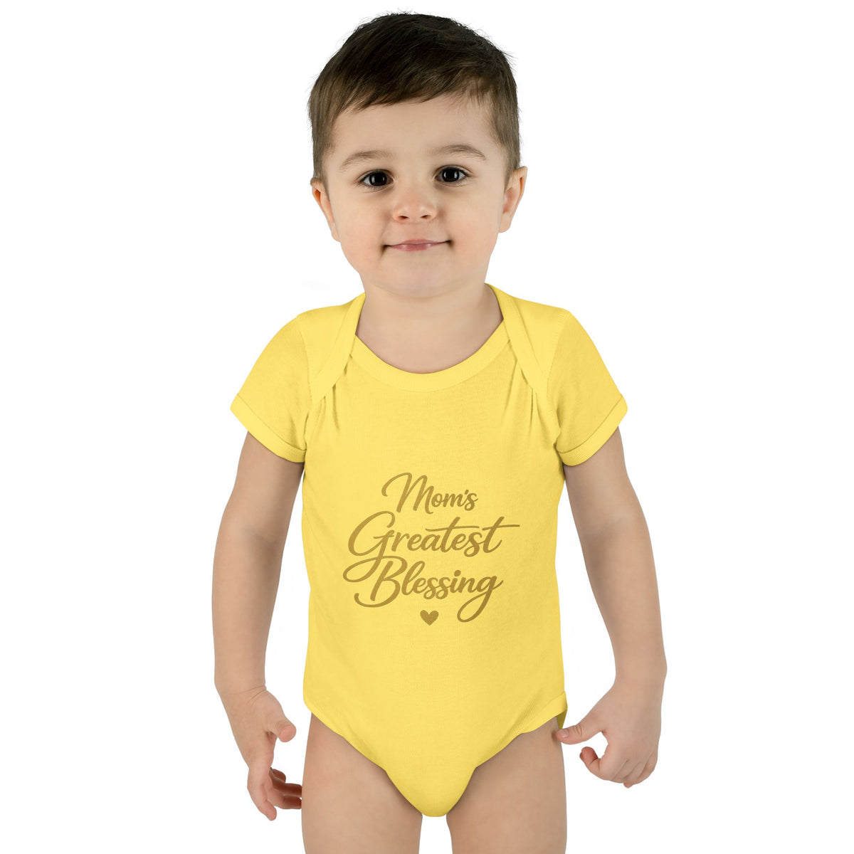 Mom's Greatest Blessing Infant Bodysuit — "Mom" Cross Newborn Onesie