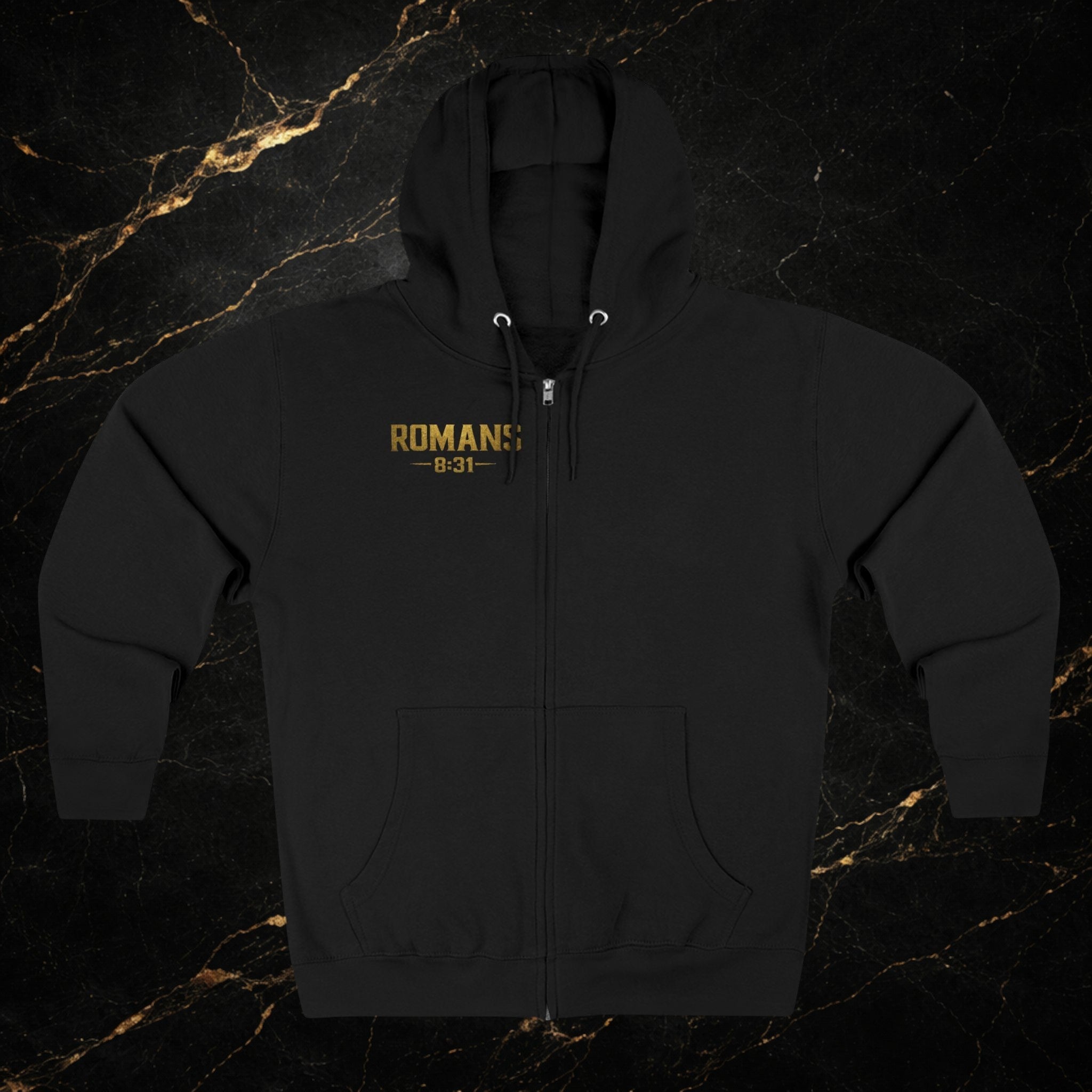 Romans 8:31 Cross Zip Hoodie — If God Is For Us Inspirational Christian Hoodie