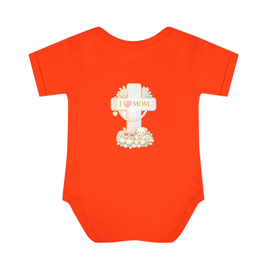 Mom's Greatest Blessing Infant Bodysuit — "Mom" Cross Newborn Onesie