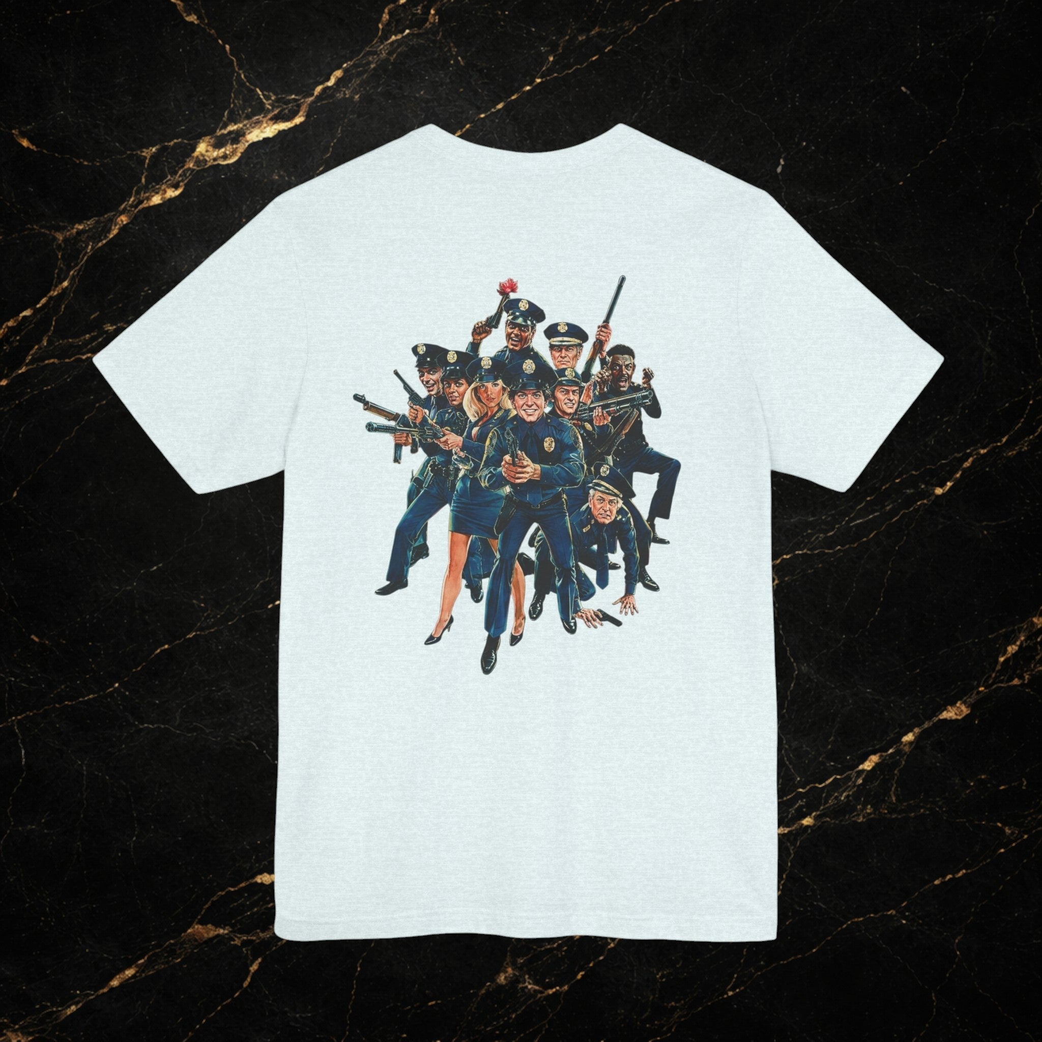 Police Squad! Retro Comedy Movie Tee — Vintage Ensemble Back Print T‑Shirt