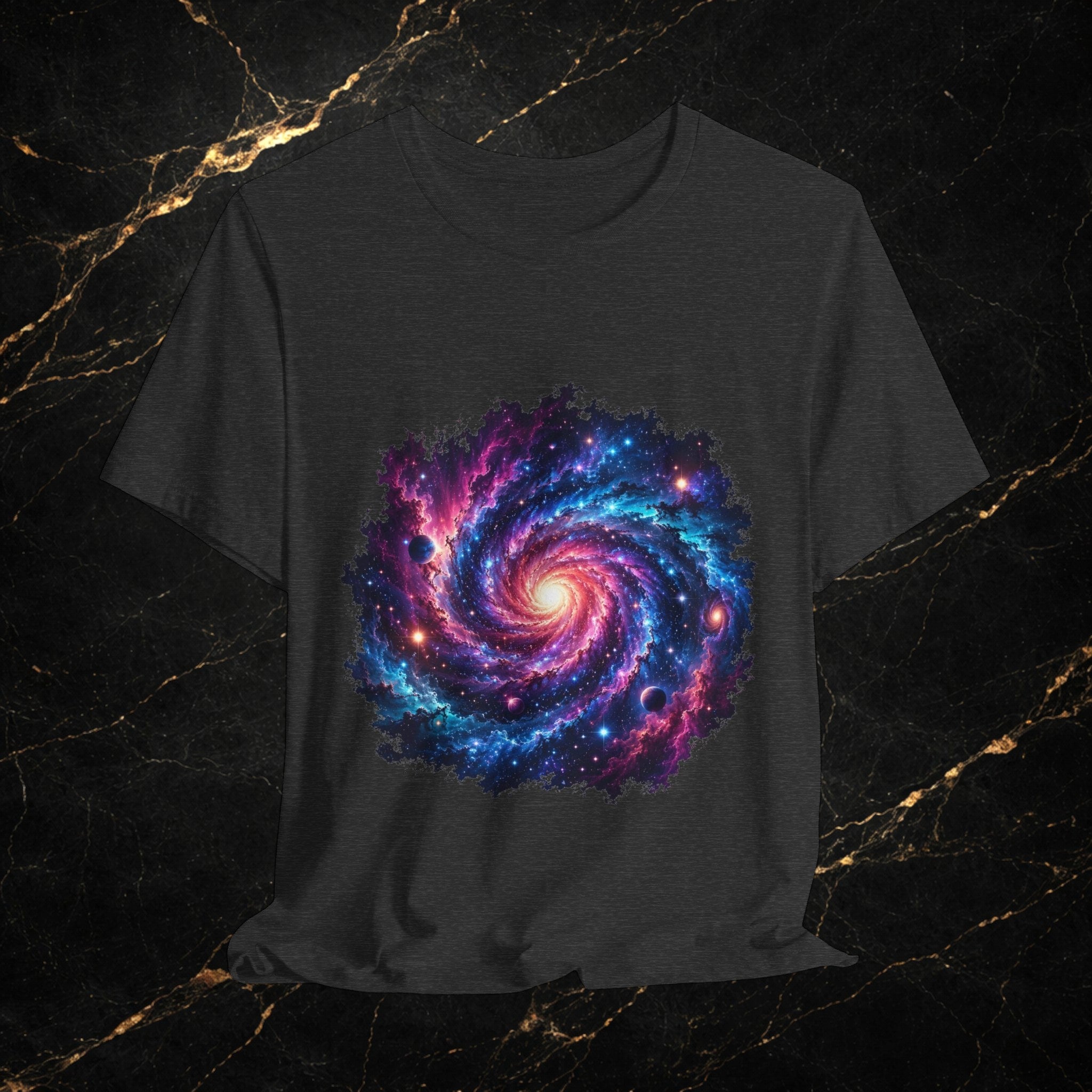 Galaxy Spiral T-Shirt — Colorful Cosmic Swirl Tee