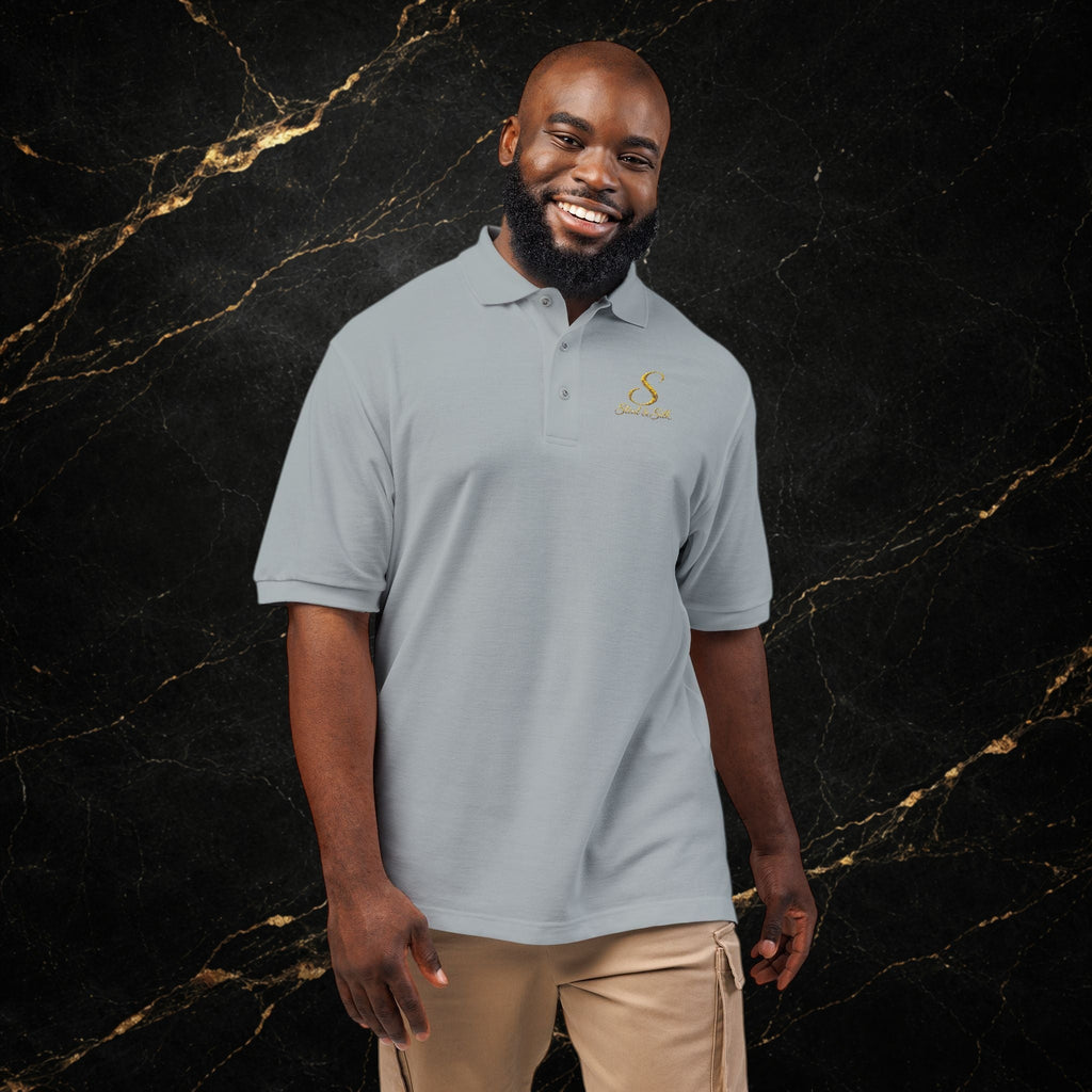 Embroidered Gold Snake Logo Polo Shirt — Classic Casual Dress Polo