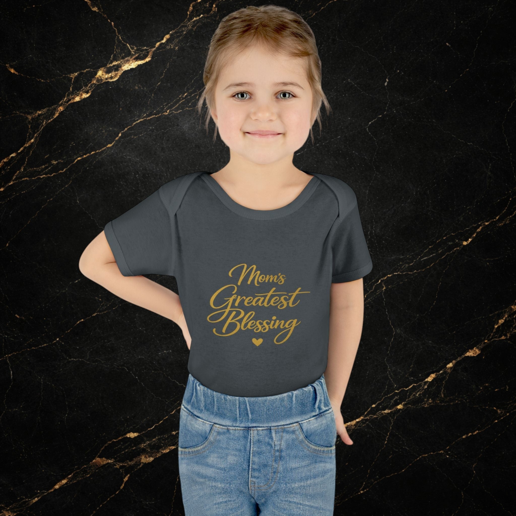 Mom's Greatest Blessing Infant Bodysuit — "Mom" Cross Newborn Onesie