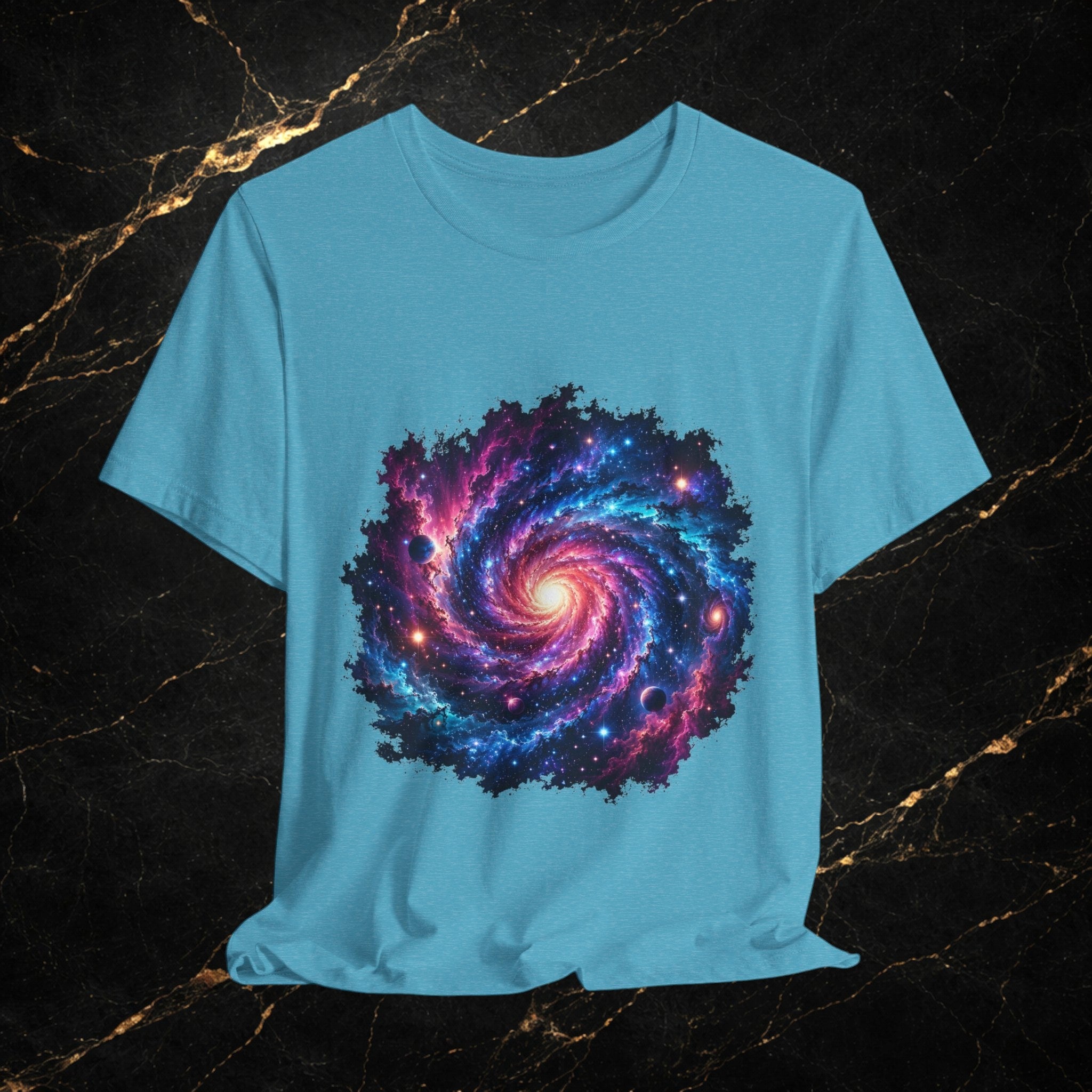 Galaxy Spiral T-Shirt — Colorful Cosmic Swirl Tee