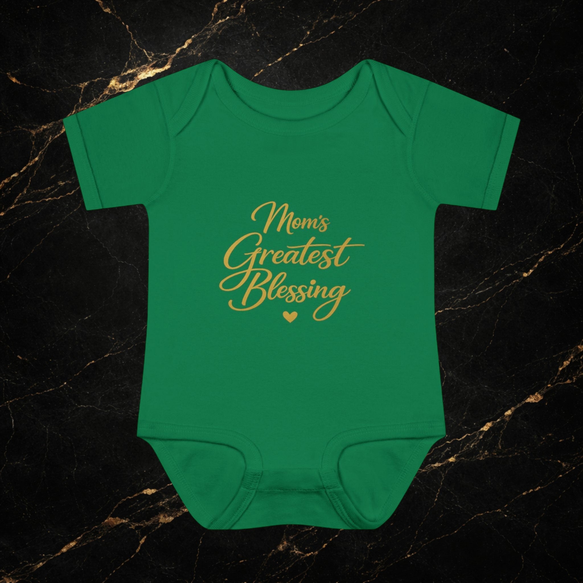 Mom's Greatest Blessing Infant Bodysuit — "Mom" Cross Newborn Onesie