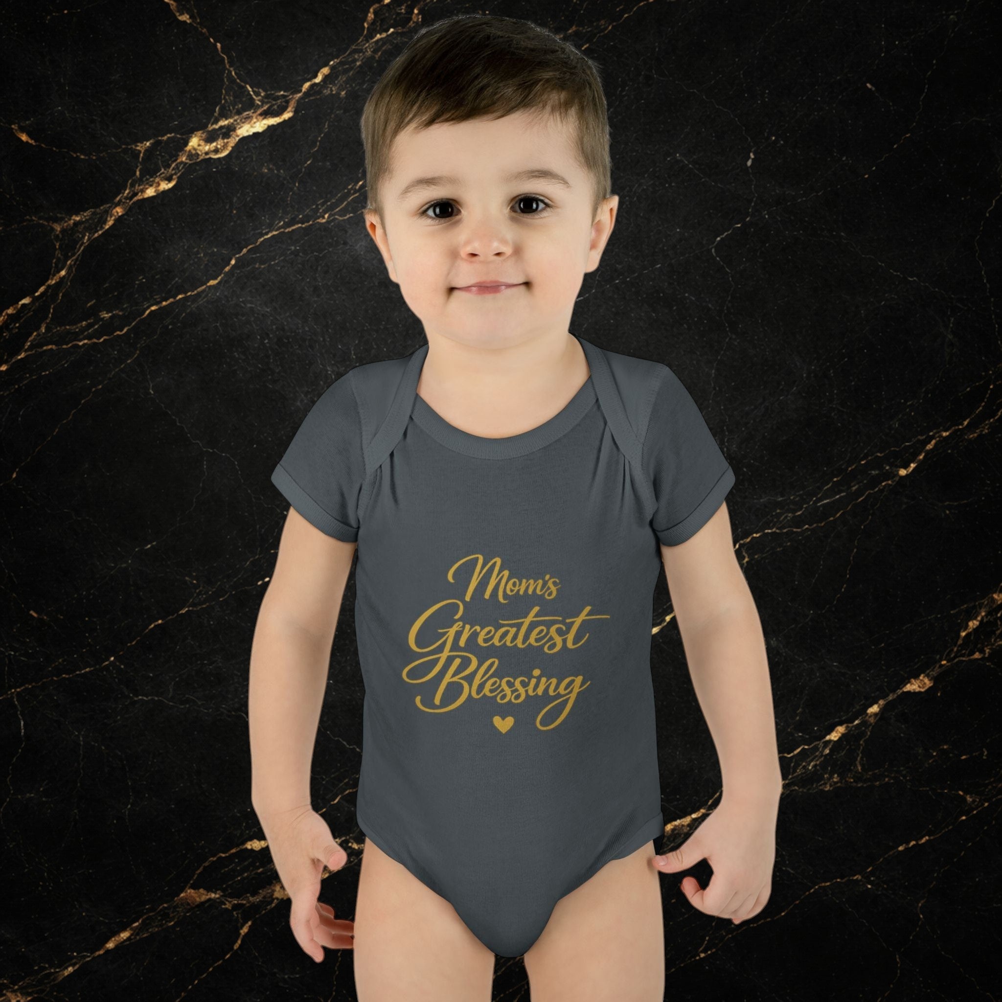 Mom's Greatest Blessing Infant Bodysuit — "Mom" Cross Newborn Onesie