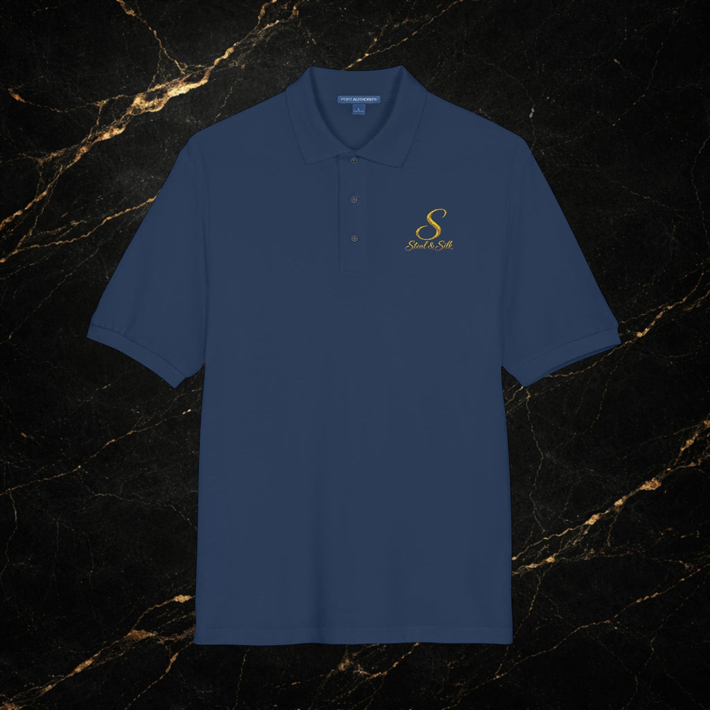 Embroidered Gold Snake Logo Polo Shirt — Classic Casual Dress Polo