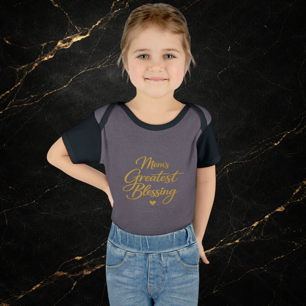 Mom's Greatest Blessing Infant Bodysuit — "Mom" Cross Newborn Onesie