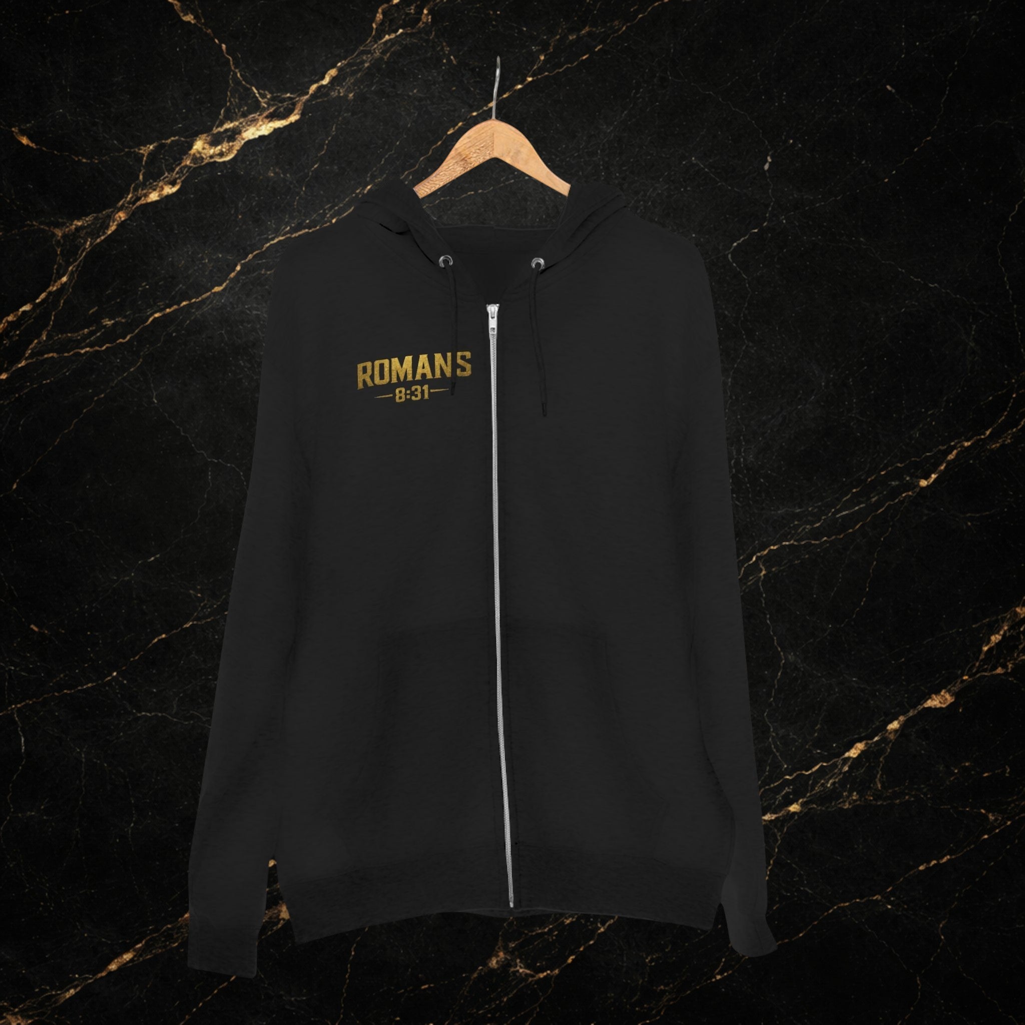 Romans 8:31 Cross Zip Hoodie — If God Is For Us Inspirational Christian Hoodie