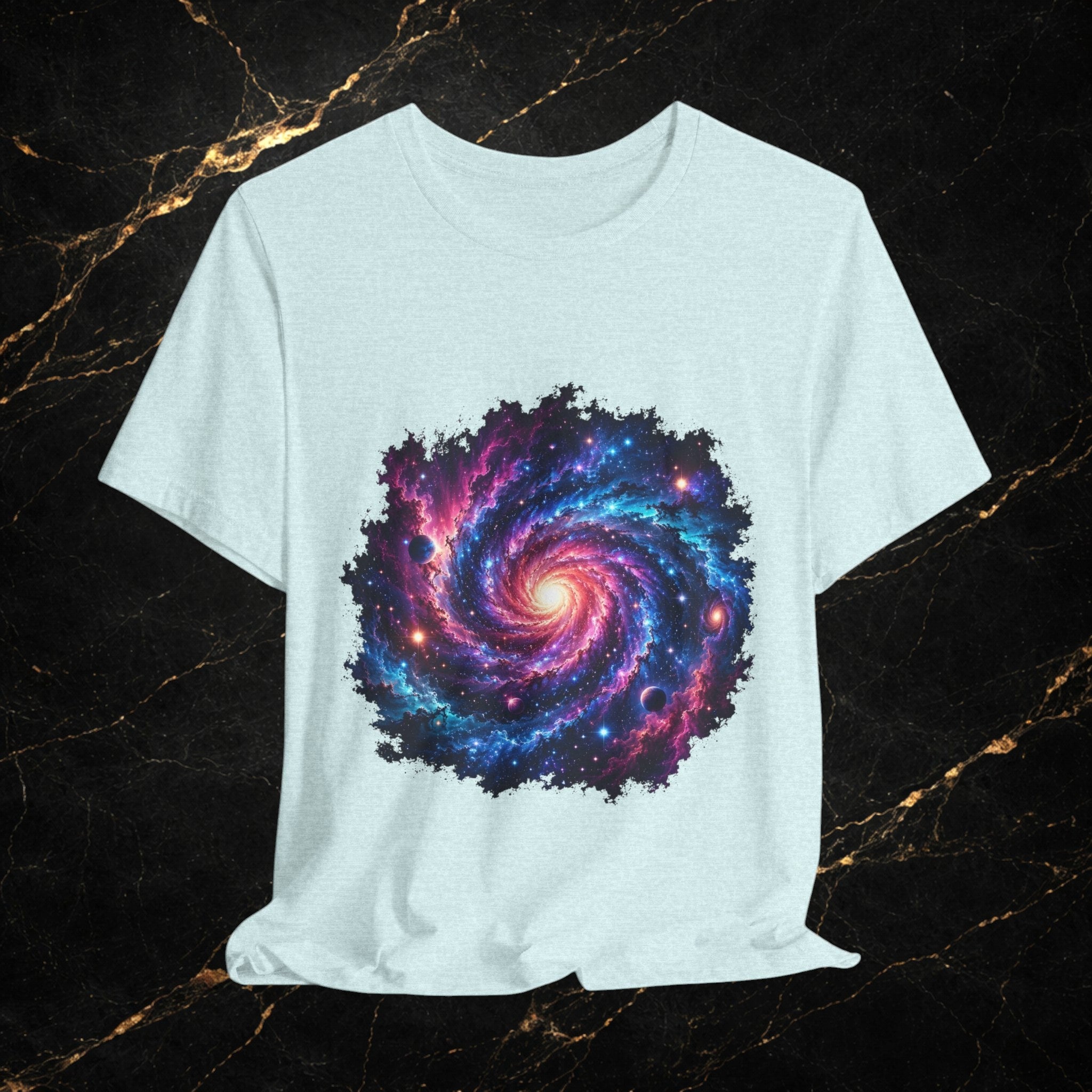 Galaxy Spiral T-Shirt — Colorful Cosmic Swirl Tee