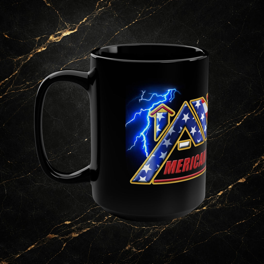 American National Roofing Logo Mug — 15oz Black Coffee Cup