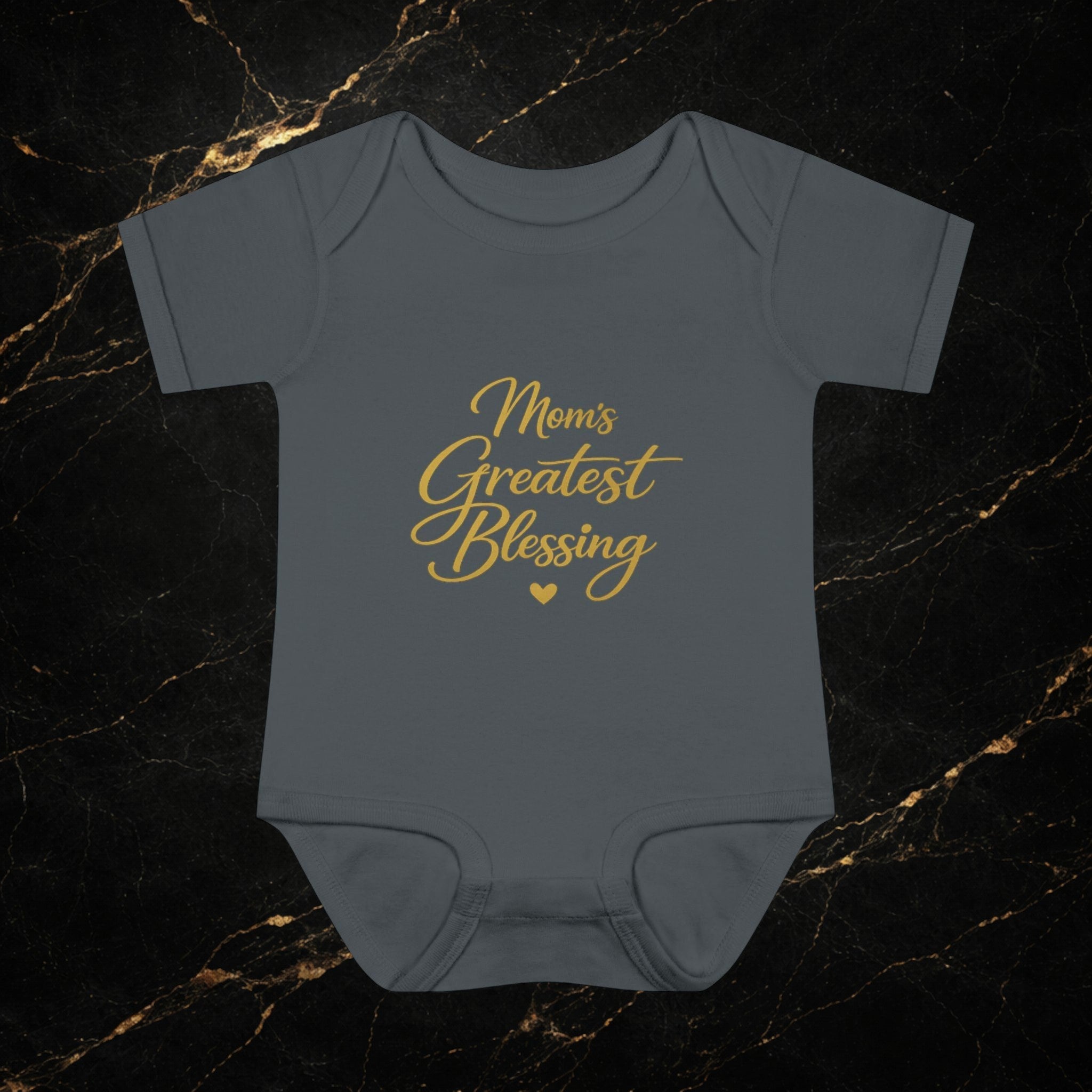Mom's Greatest Blessing Infant Bodysuit — "Mom" Cross Newborn Onesie