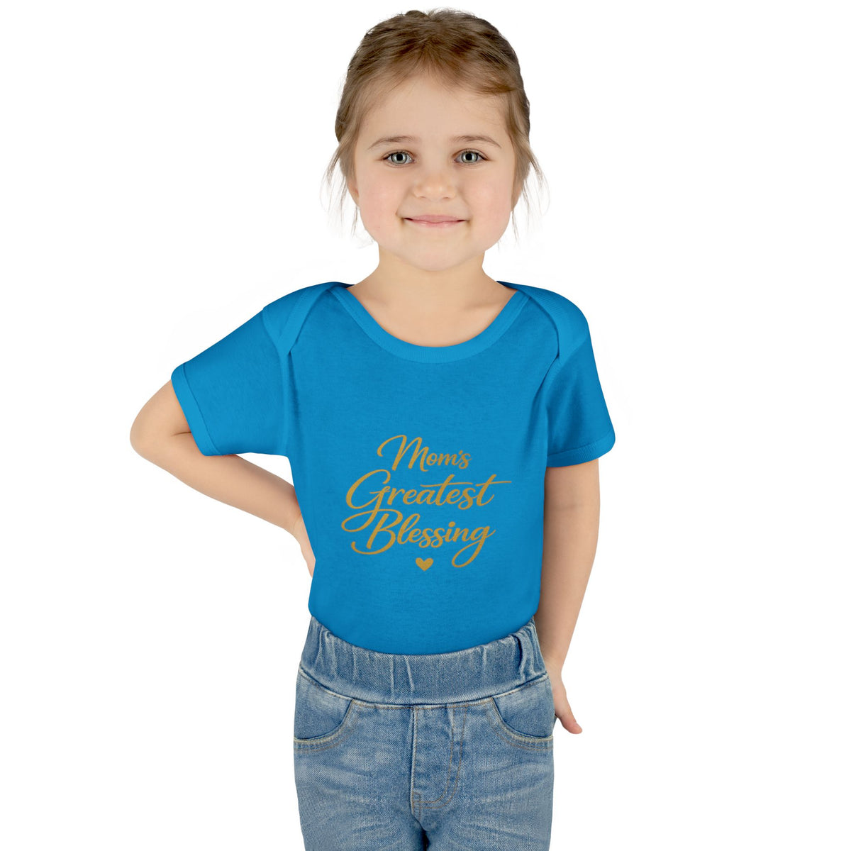 Mom's Greatest Blessing Infant Bodysuit — "Mom" Cross Newborn Onesie