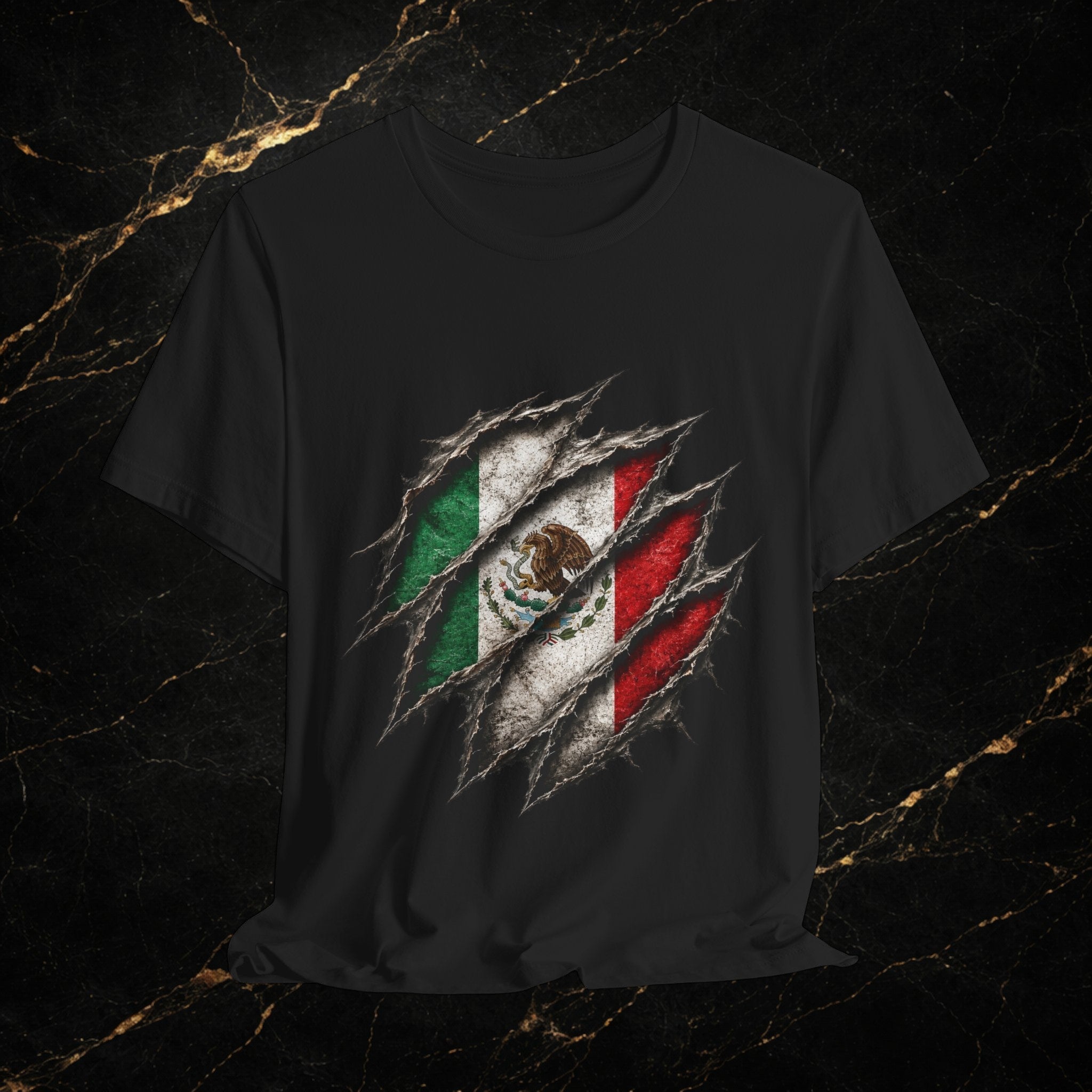 Mexican Flag Ripped Design T‑Shirt — Patriotic Mexico Tee