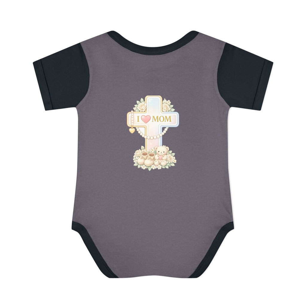 Mom's Greatest Blessing Infant Bodysuit — "Mom" Cross Newborn Onesie