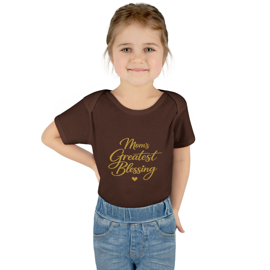 Mom's Greatest Blessing Infant Bodysuit — "Mom" Cross Newborn Onesie
