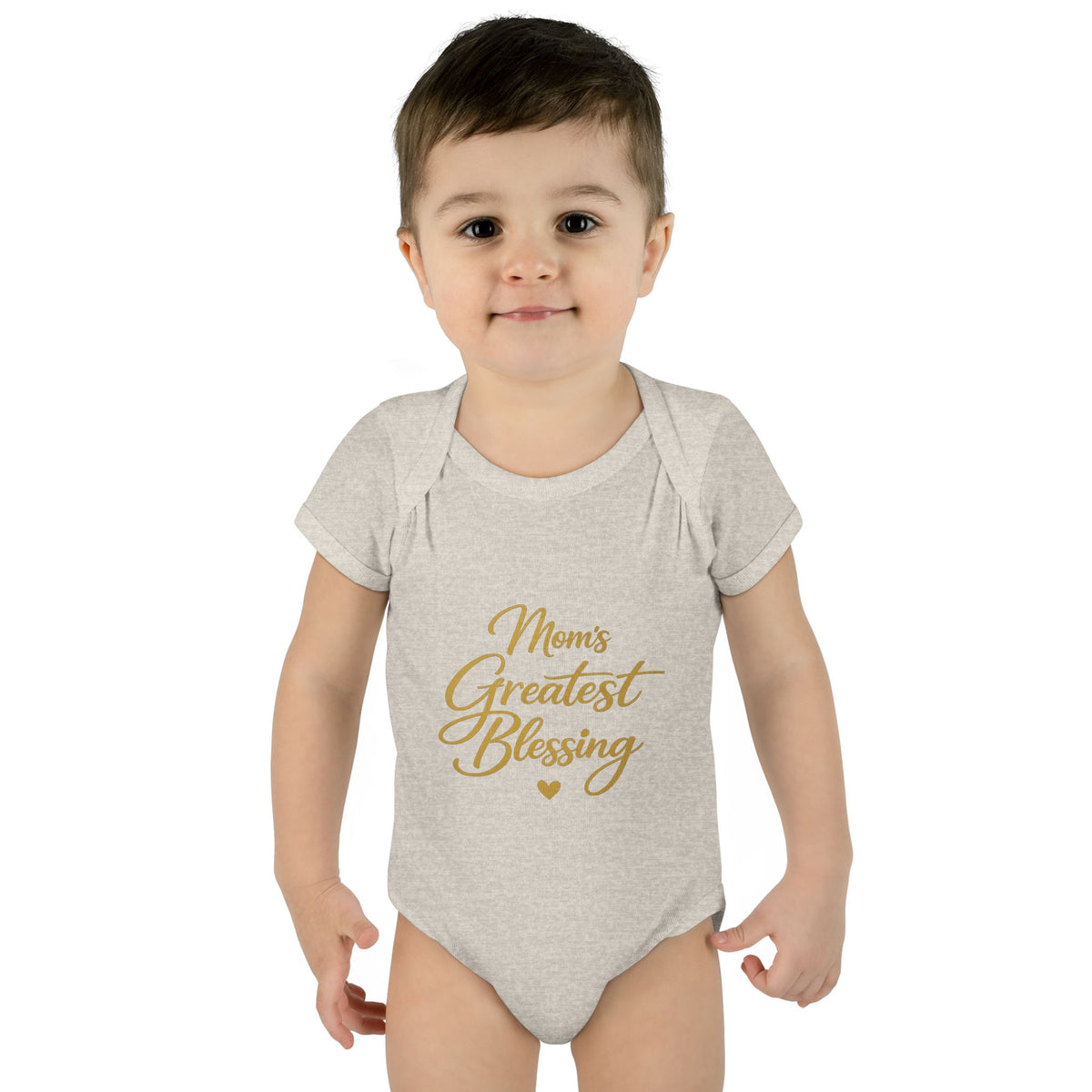Mom's Greatest Blessing Infant Bodysuit — "Mom" Cross Newborn Onesie