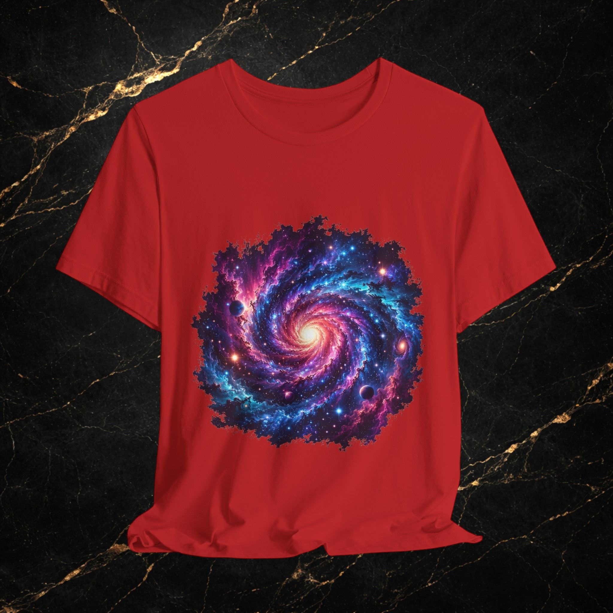 Galaxy Spiral T-Shirt — Colorful Cosmic Swirl Tee