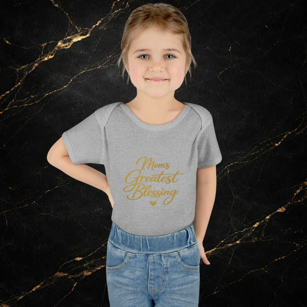 Mom's Greatest Blessing Infant Bodysuit — "Mom" Cross Newborn Onesie