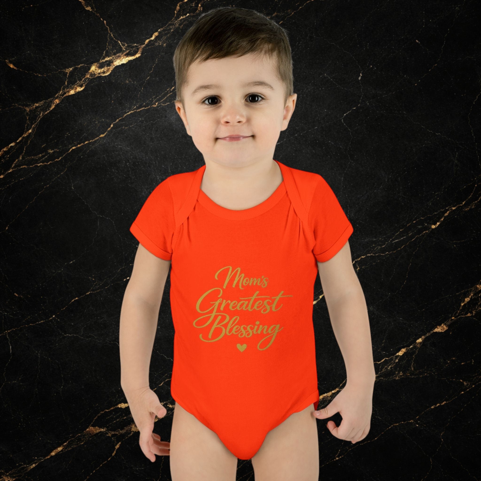 Mom's Greatest Blessing Infant Bodysuit — "Mom" Cross Newborn Onesie