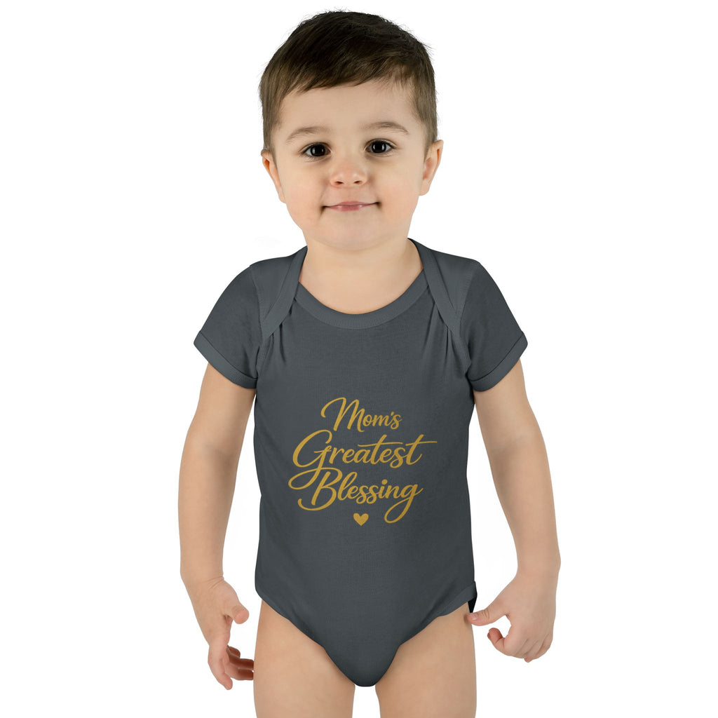 Mom's Greatest Blessing Infant Bodysuit — "Mom" Cross Newborn Onesie