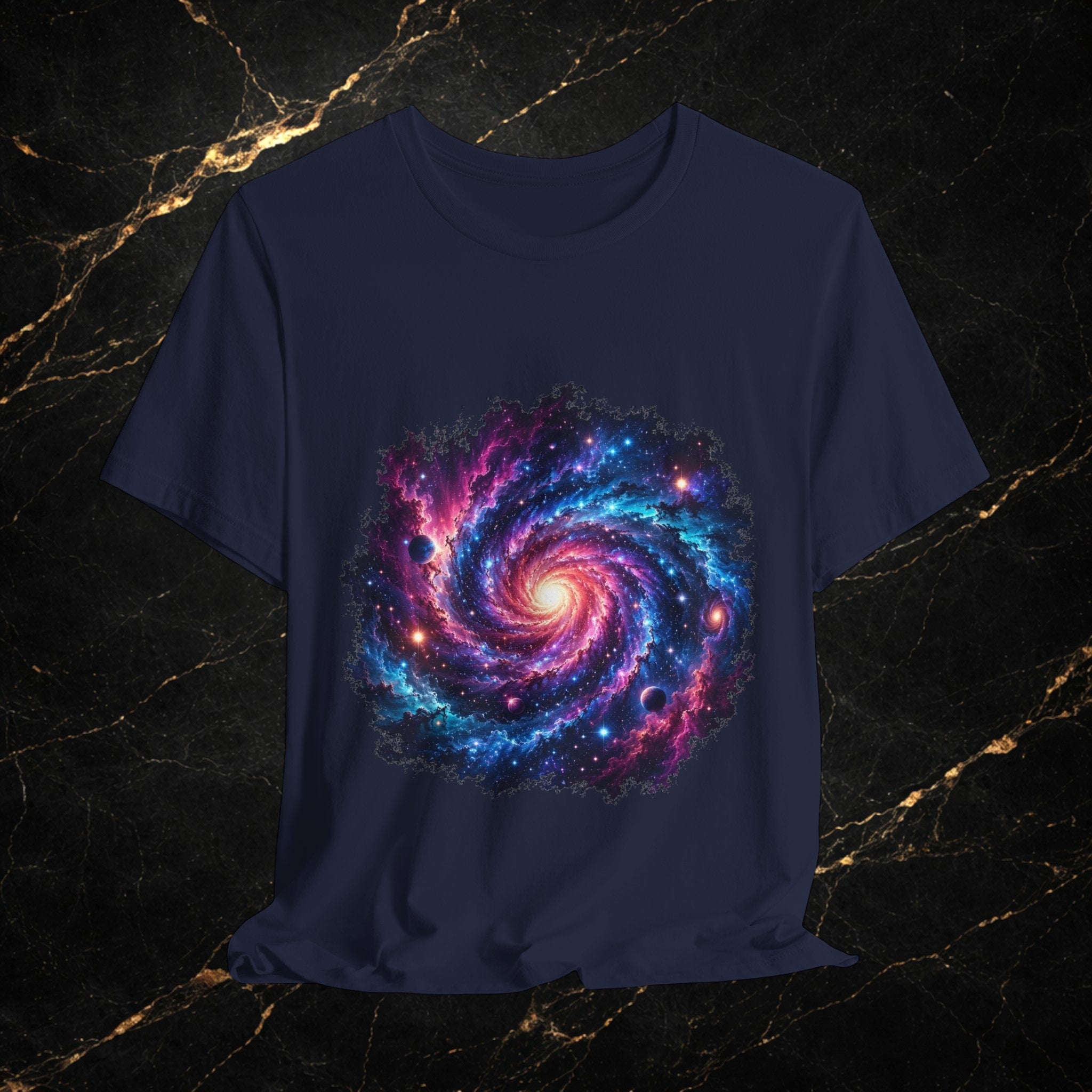 Galaxy Spiral T-Shirt — Colorful Cosmic Swirl Tee