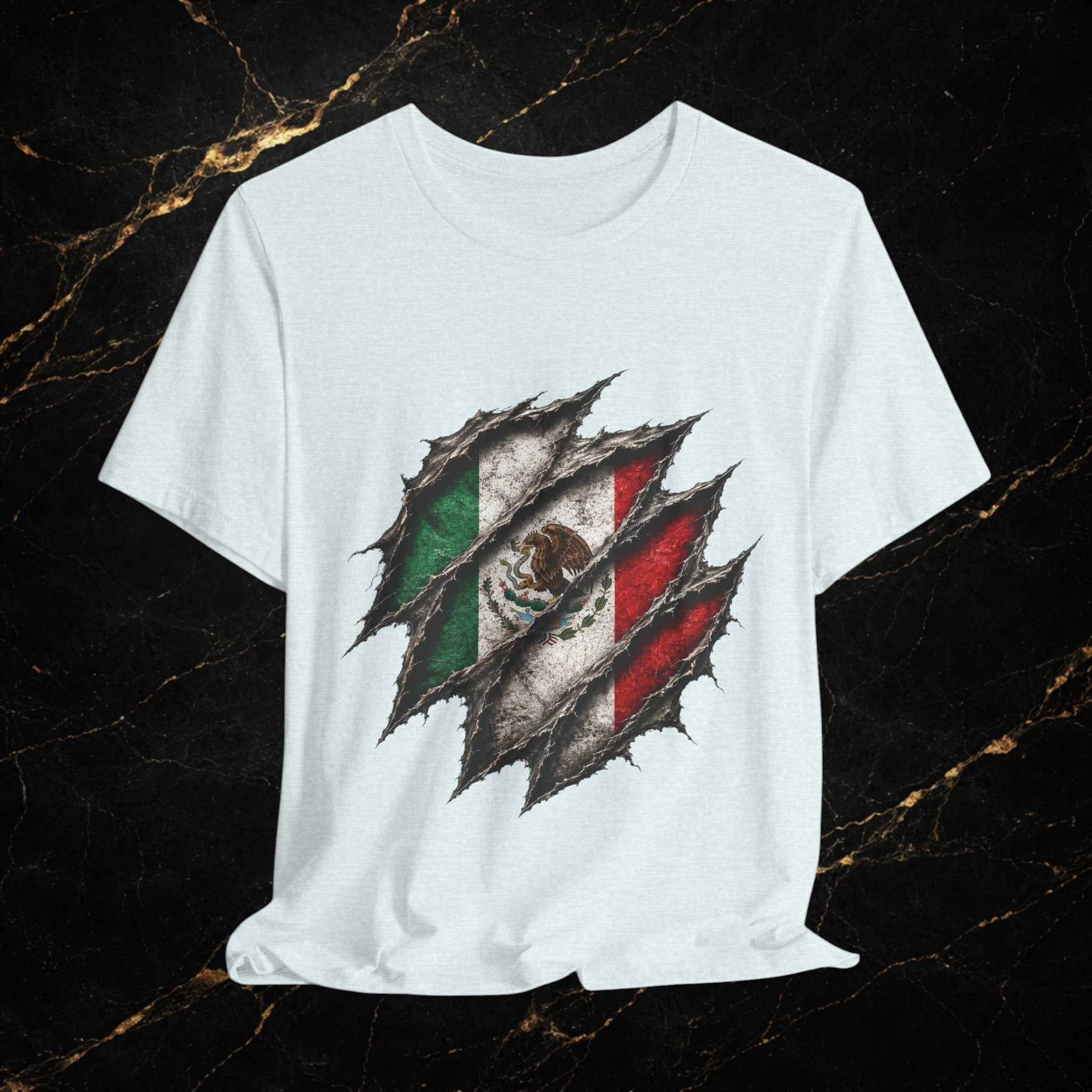 Mexican Flag Ripped Design T‑Shirt — Patriotic Mexico Tee