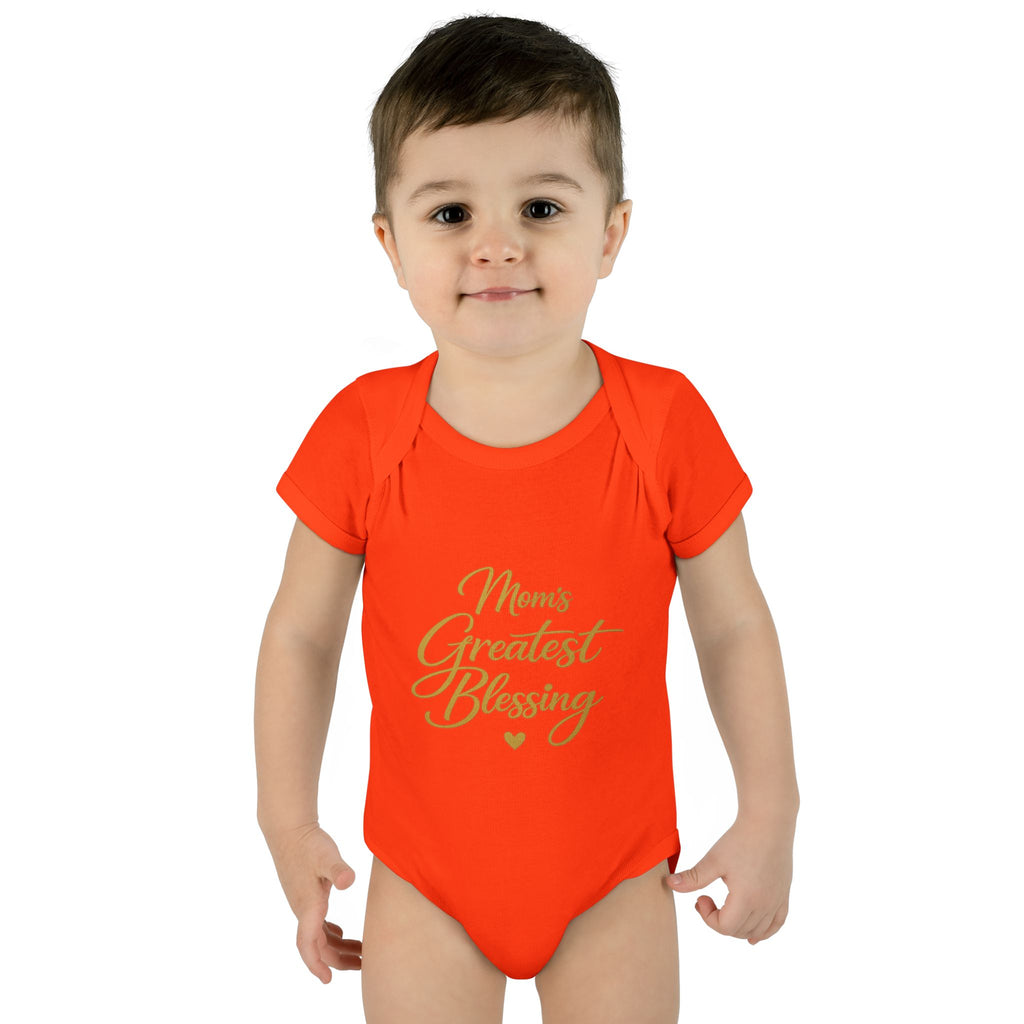 Mom's Greatest Blessing Infant Bodysuit — "Mom" Cross Newborn Onesie