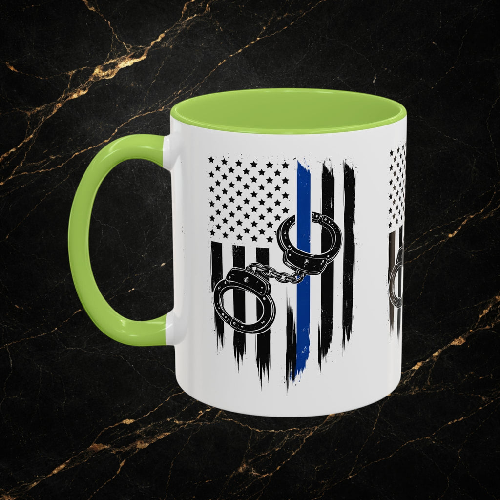 Police 911 Accent Coffee Mug — Patrol Car with Lights Coffee Cup (11/15oz)