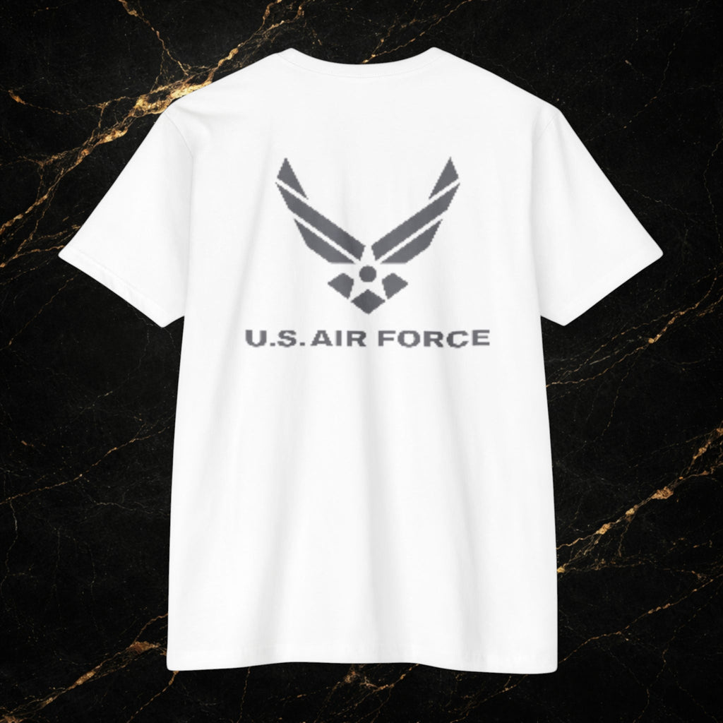Air Force T-Shirt — 'Air Force' Emblem with Flag & Jets, 'Fly. Fight. Win.' Military Tee