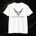 Air Force T-Shirt — 'Air Force' Emblem with Flag & Jets, 'Fly. Fight. Win.' Military Tee