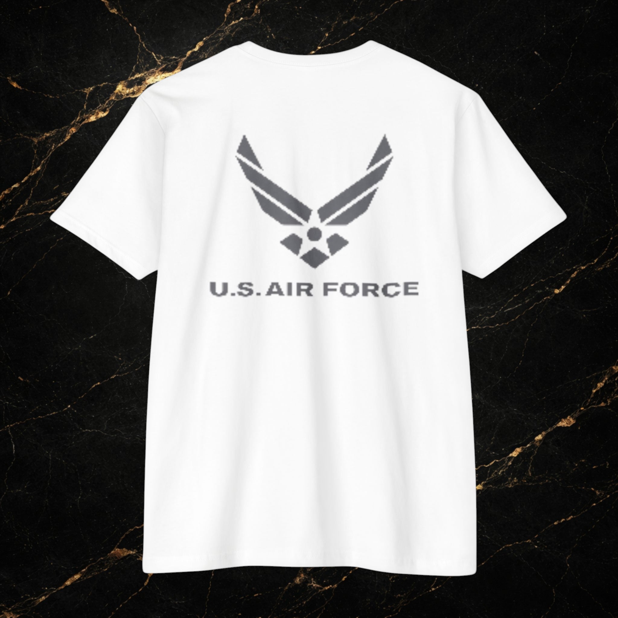 Air Force T-Shirt — 'Air Force' Emblem with Flag & Jets, 'Fly. Fight. Win.' Military Tee