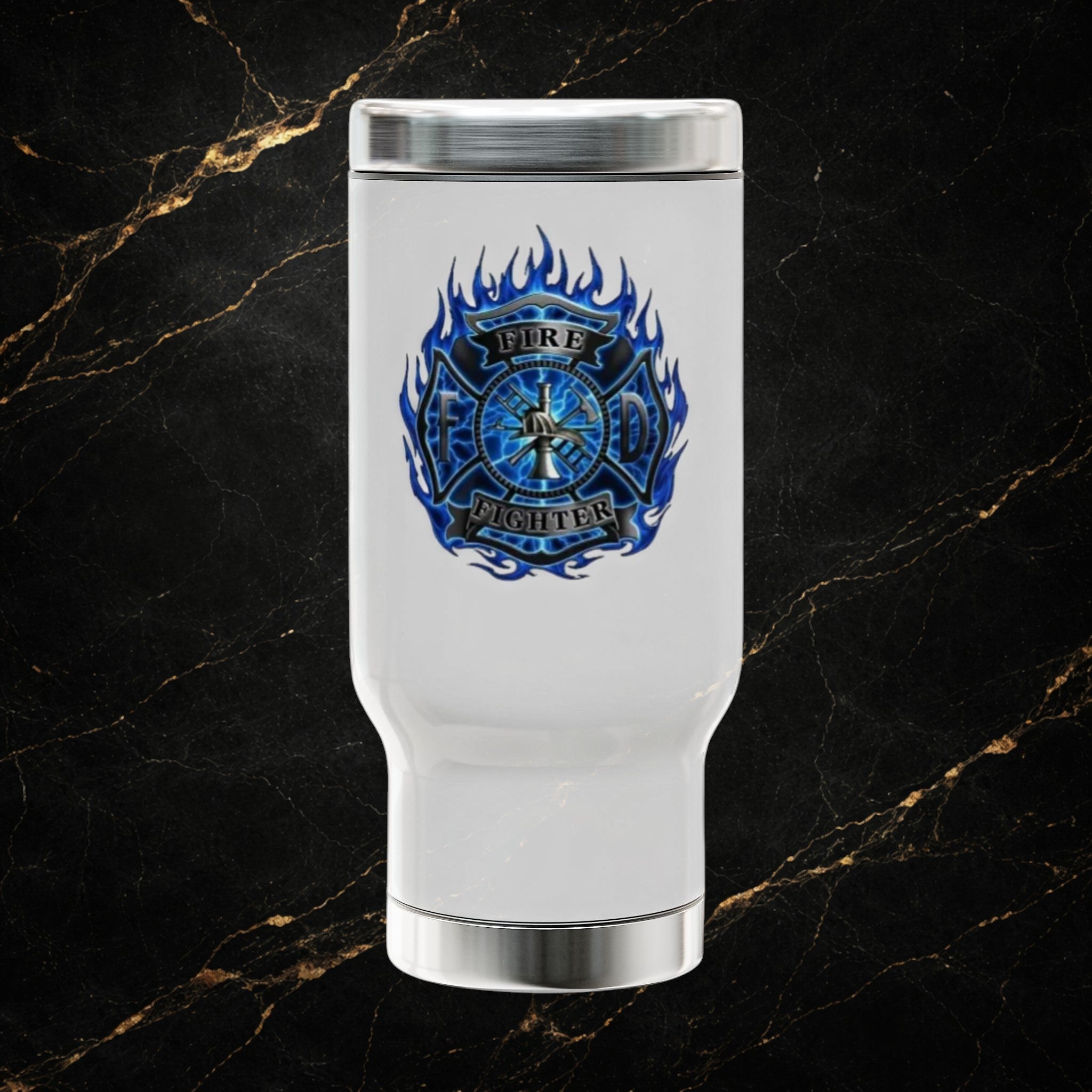 Fire Dept Travel Mug - "Always Ready" 14oz Stainless Steel Handle Mug