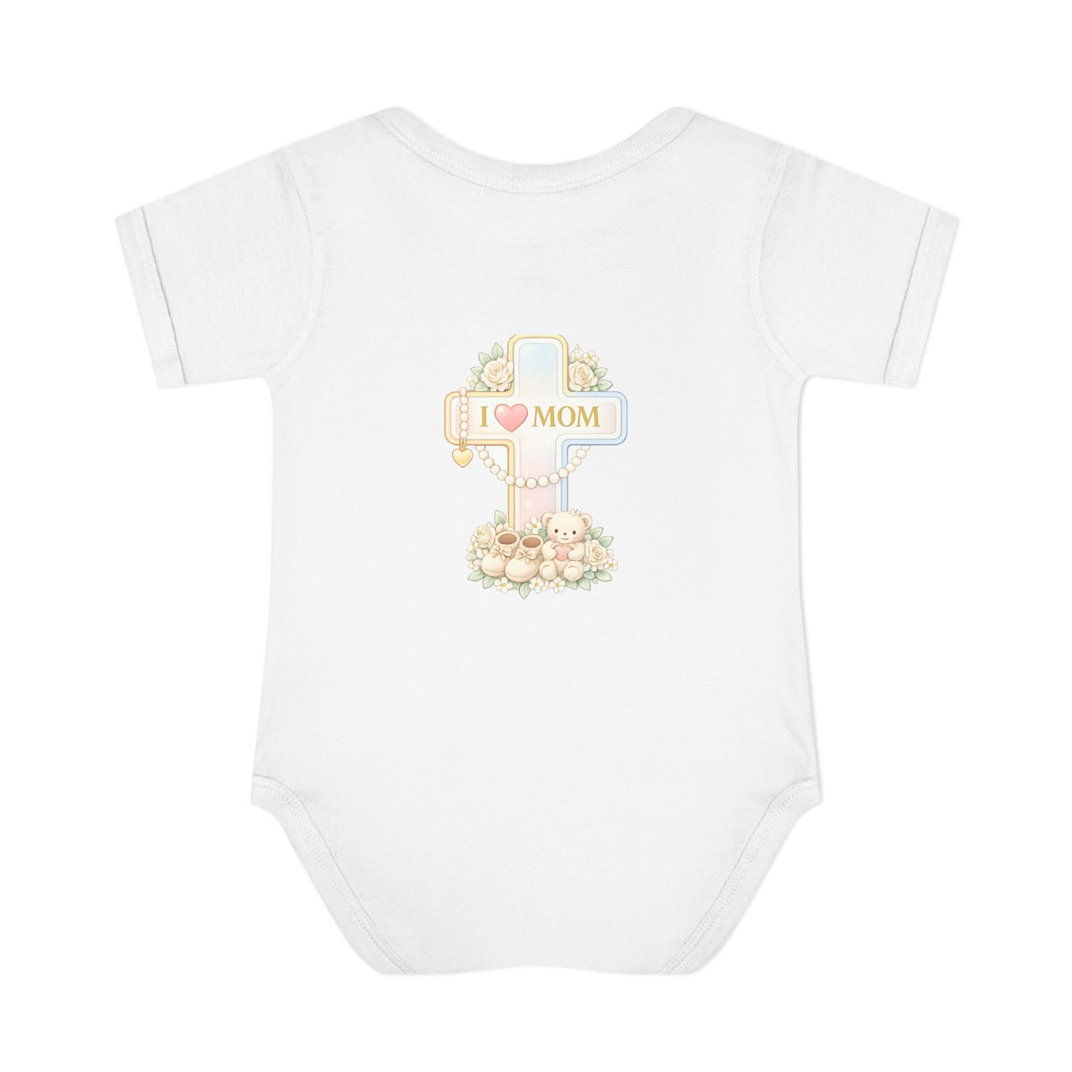 Mom's Greatest Blessing Infant Bodysuit — "Mom" Cross Newborn Onesie