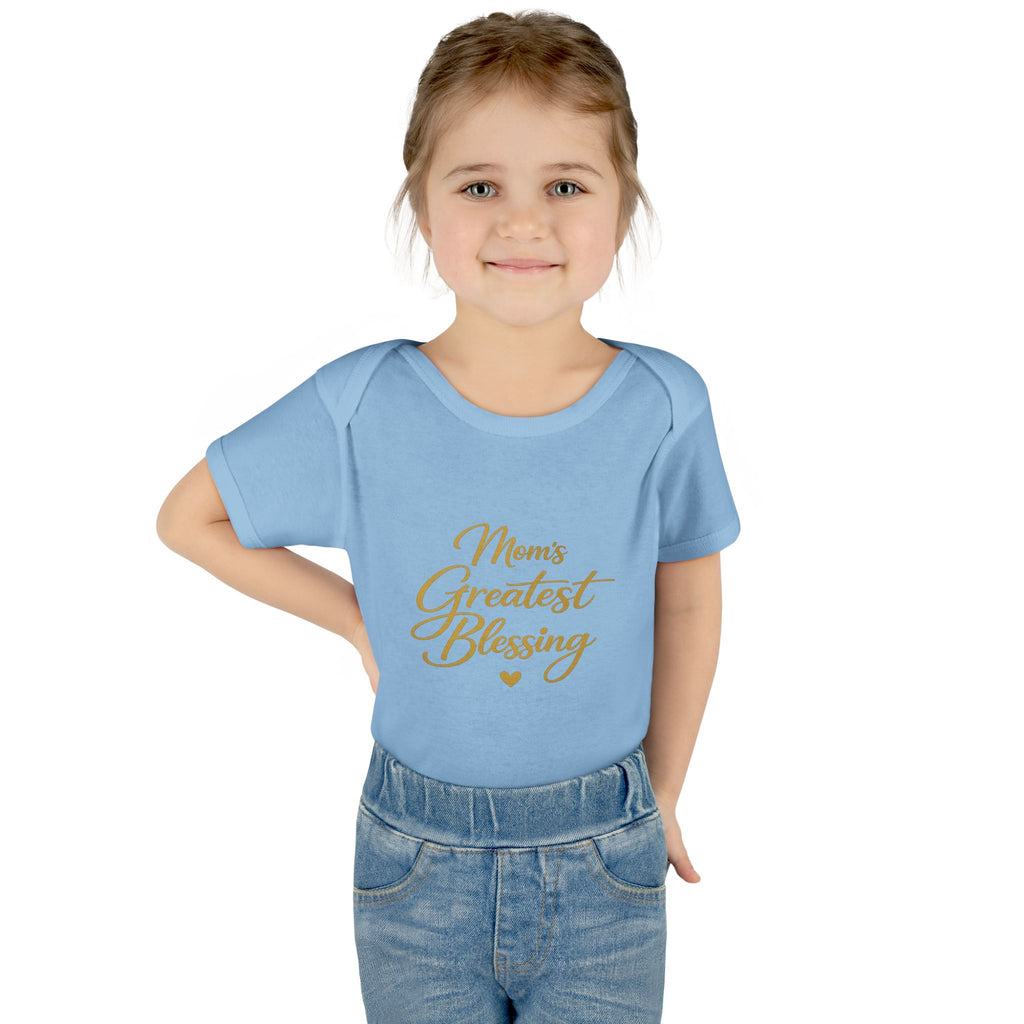 Mom's Greatest Blessing Infant Bodysuit — "Mom" Cross Newborn Onesie