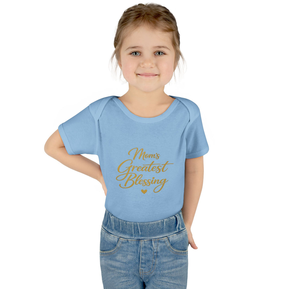 Mom's Greatest Blessing Infant Bodysuit — "Mom" Cross Newborn Onesie