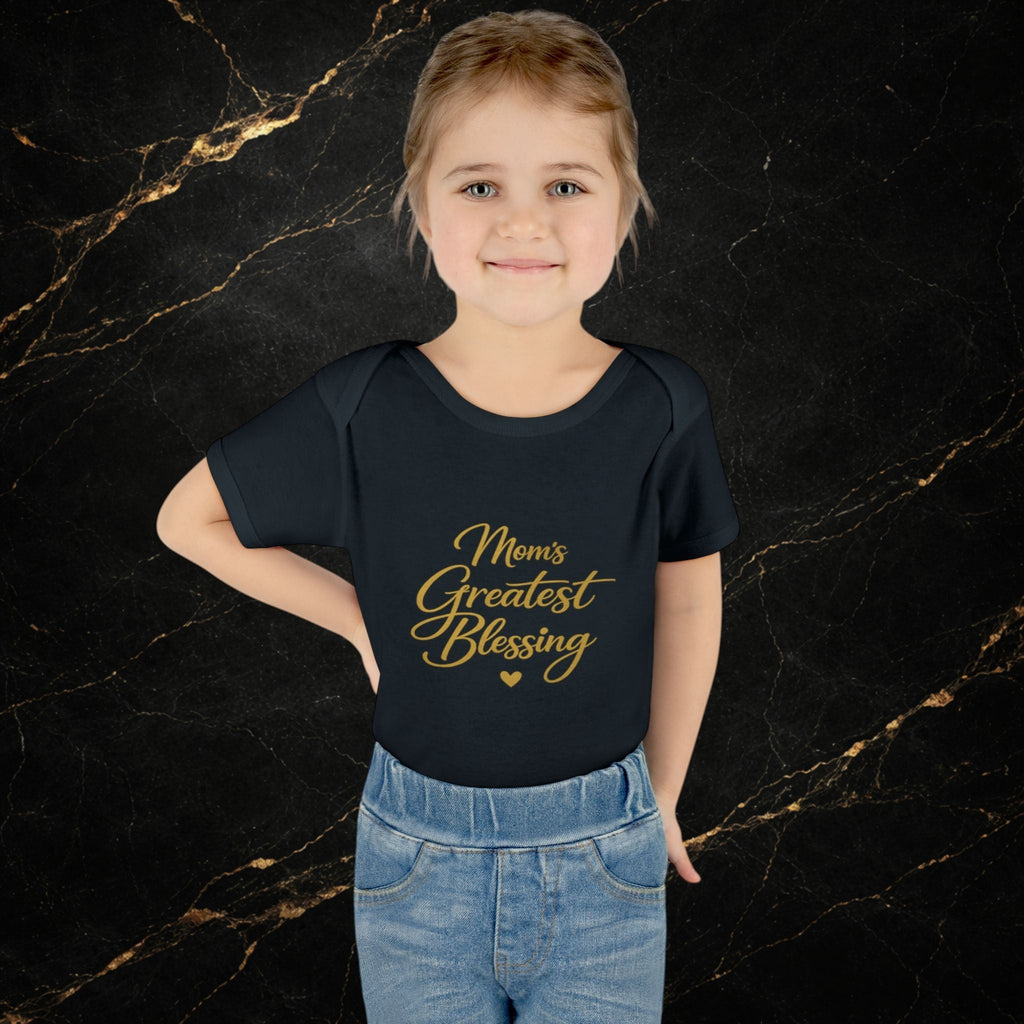 Mom's Greatest Blessing Infant Bodysuit — "Mom" Cross Newborn Onesie