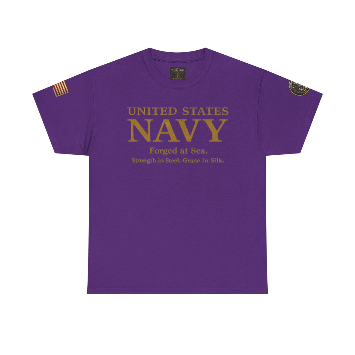 Navy ‘Forged at Sea’ Crew Neck Tee — Honor Courage Commitment Military T‑Shirt
