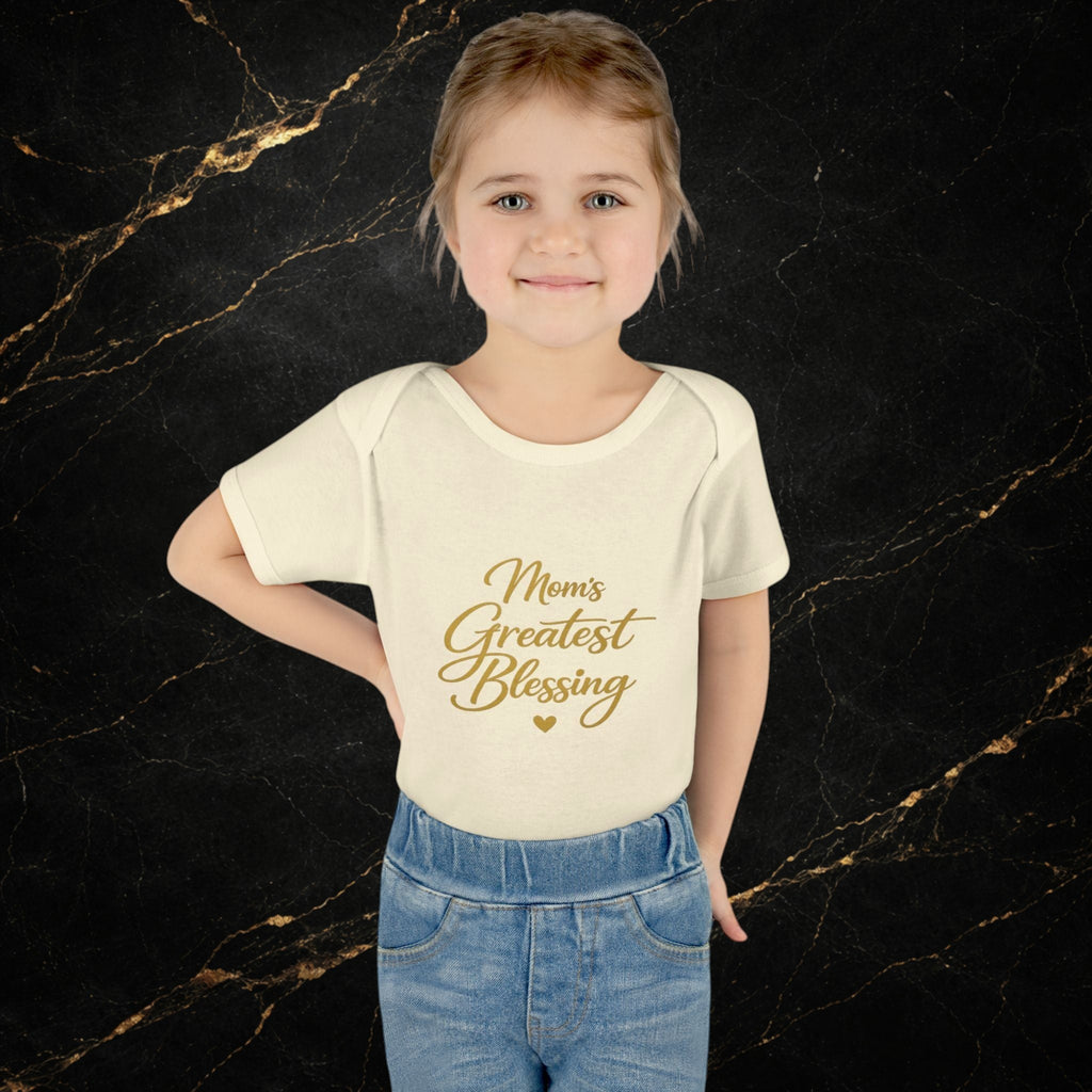 Mom's Greatest Blessing Infant Bodysuit — "Mom" Cross Newborn Onesie