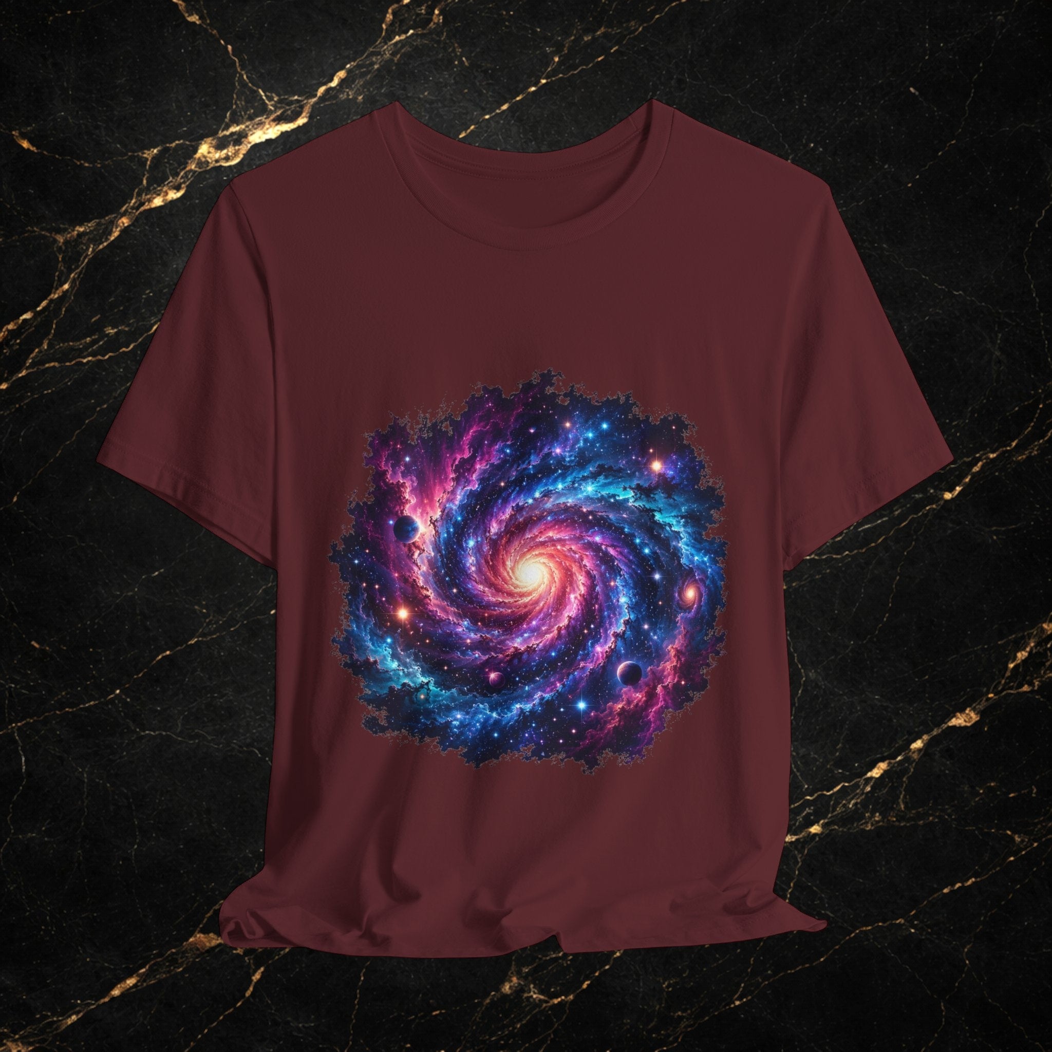 Galaxy Spiral T-Shirt — Colorful Cosmic Swirl Tee