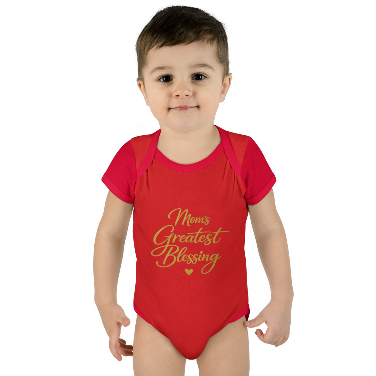 Mom's Greatest Blessing Infant Bodysuit — "Mom" Cross Newborn Onesie