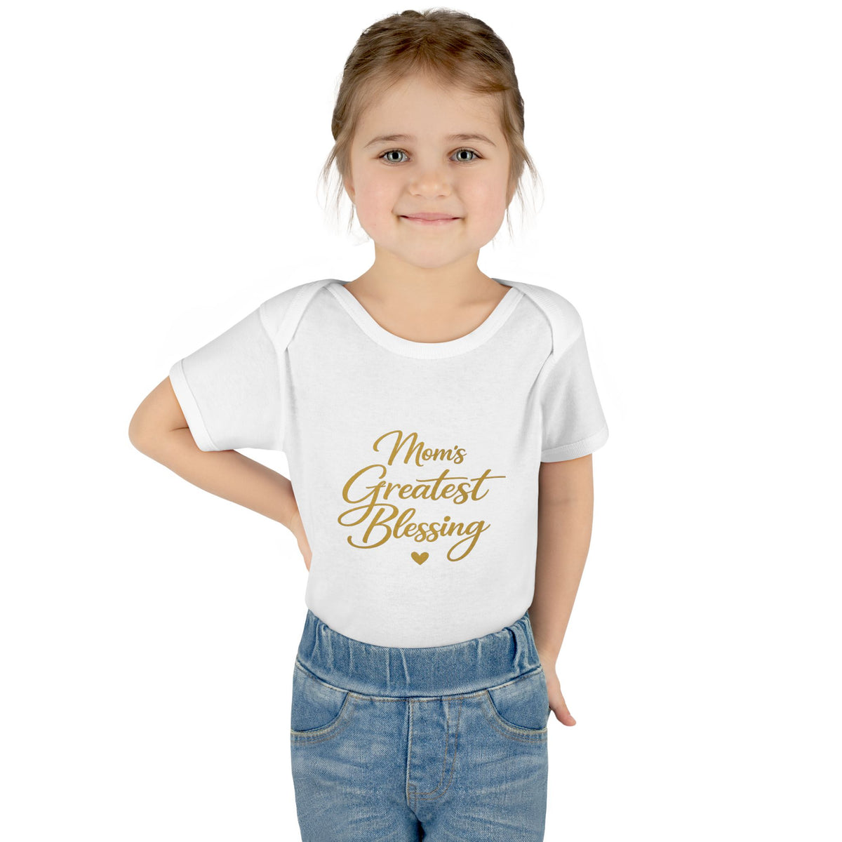 Mom's Greatest Blessing Infant Bodysuit — "Mom" Cross Newborn Onesie