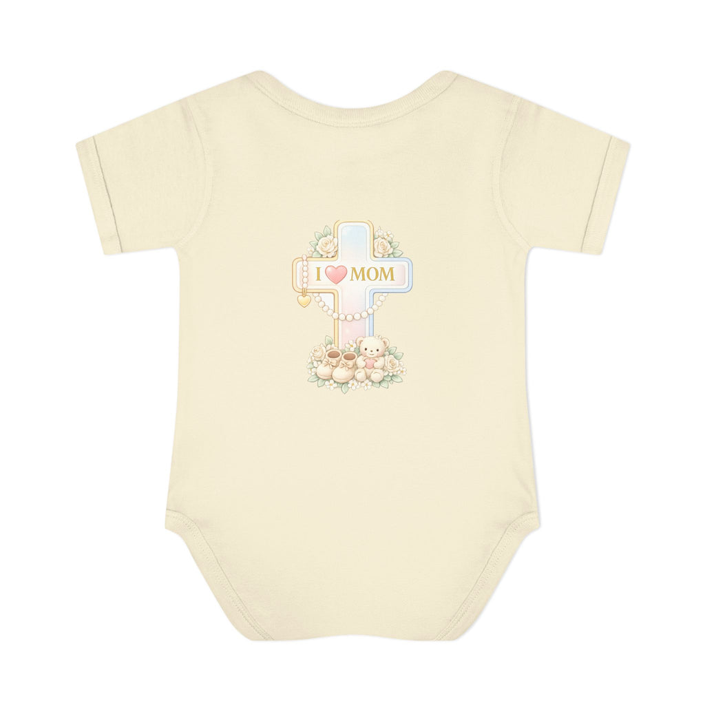 Mom's Greatest Blessing Infant Bodysuit — "Mom" Cross Newborn Onesie